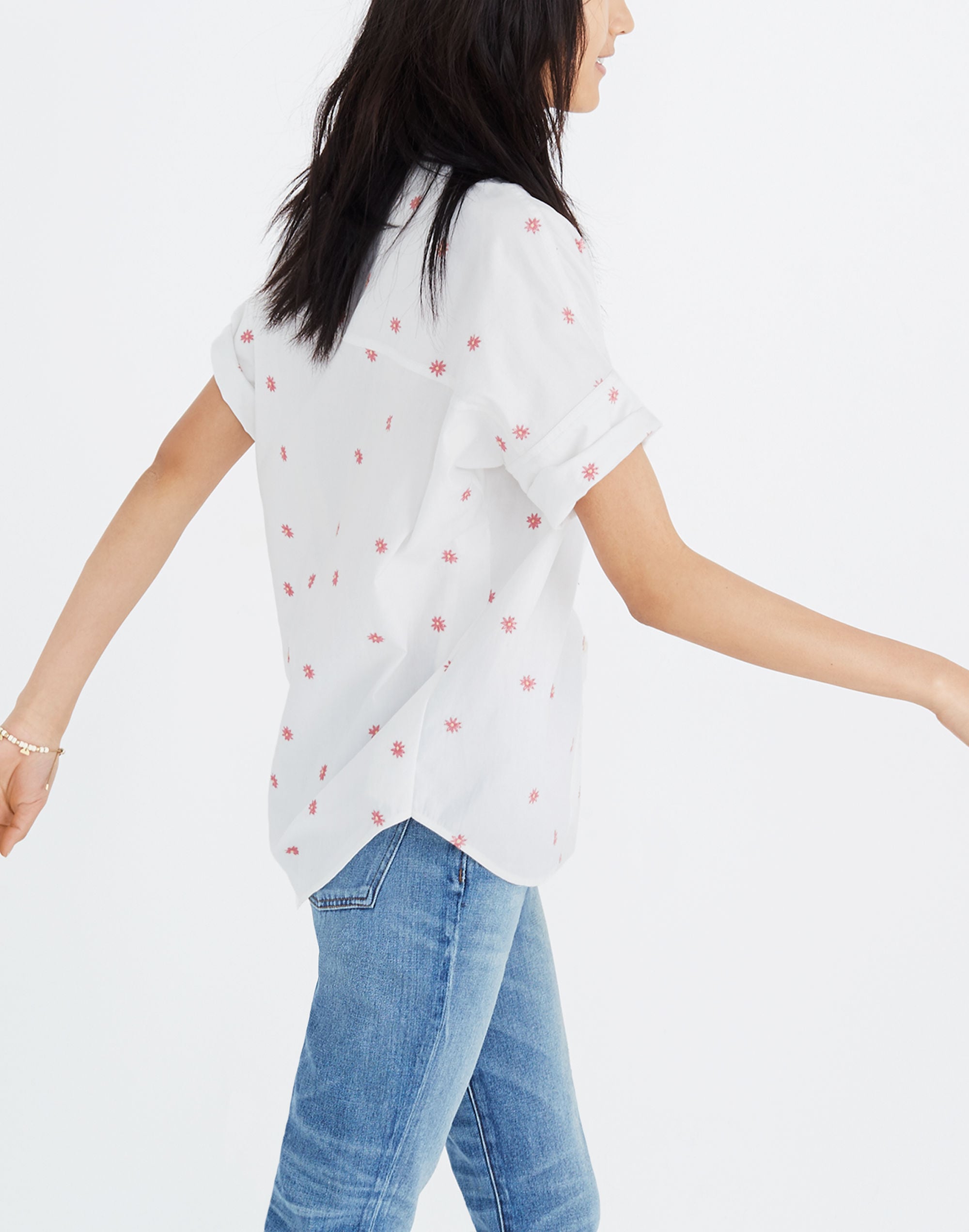 Embroidered Daisy Courier Shirt