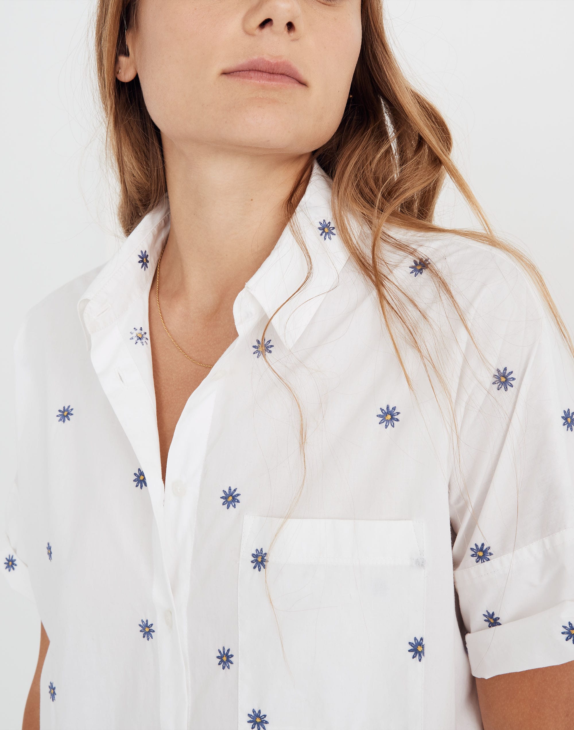 Embroidered Daisy Courier Shirt