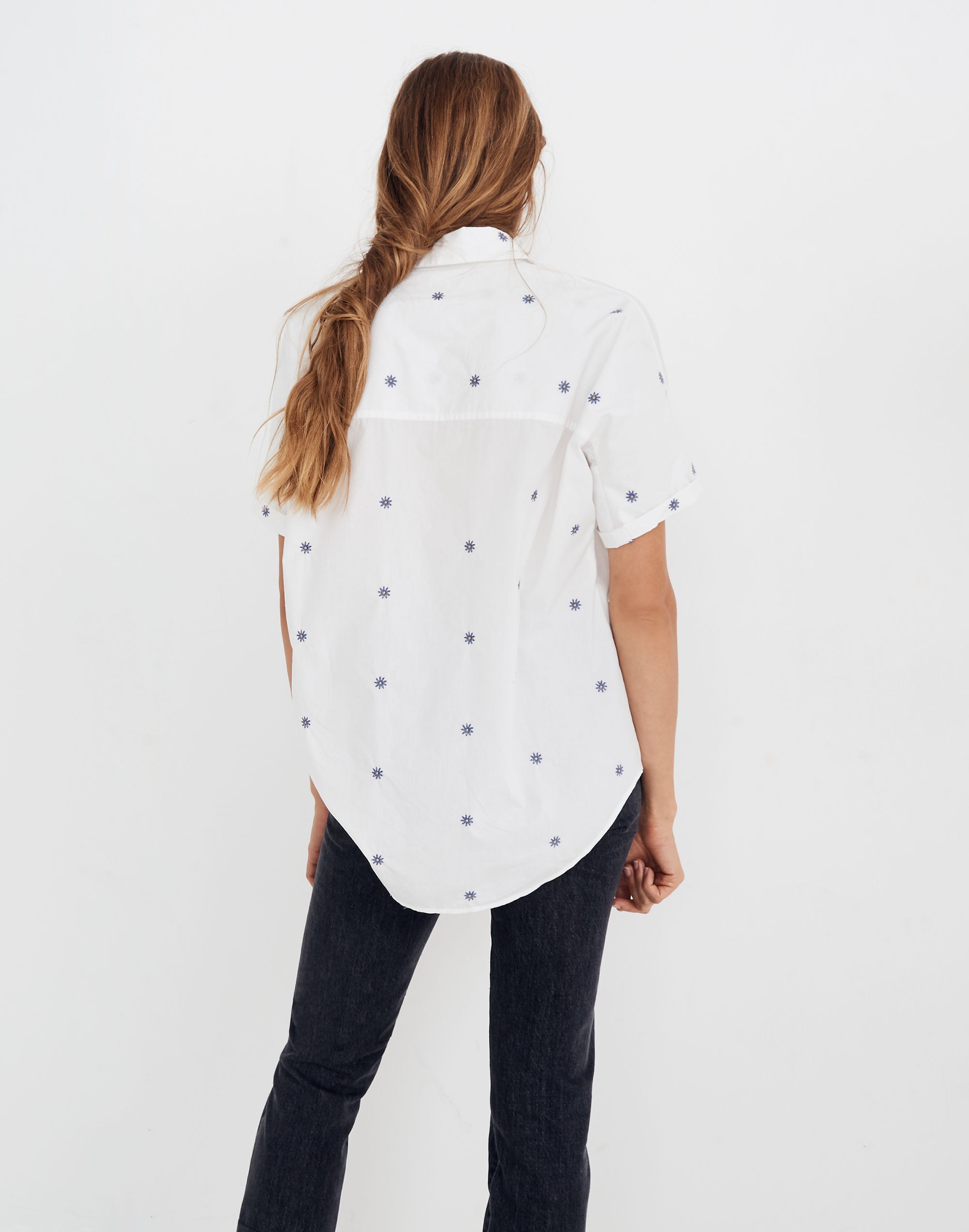 Embroidered Daisy Courier Shirt