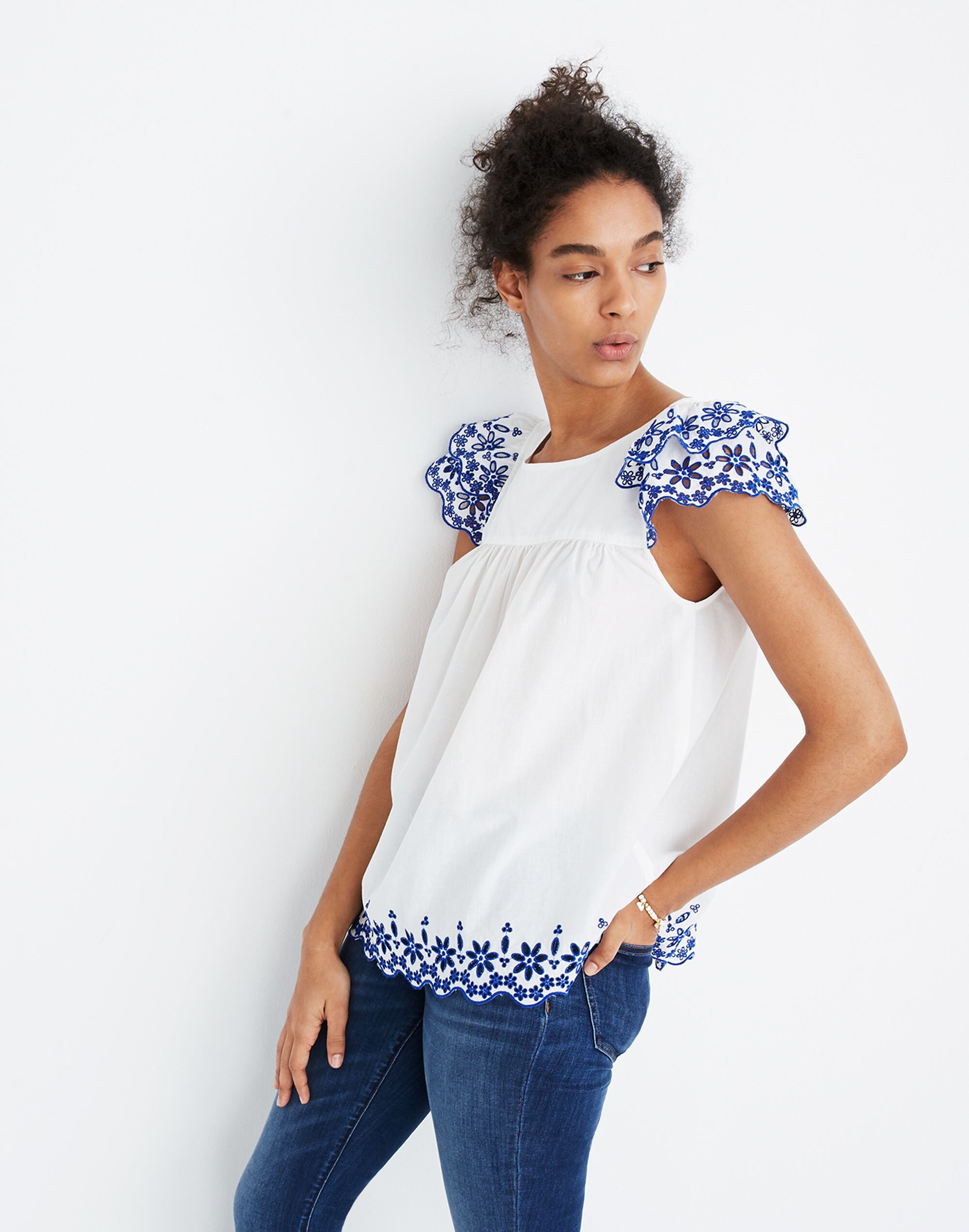Embroidered Story Top
