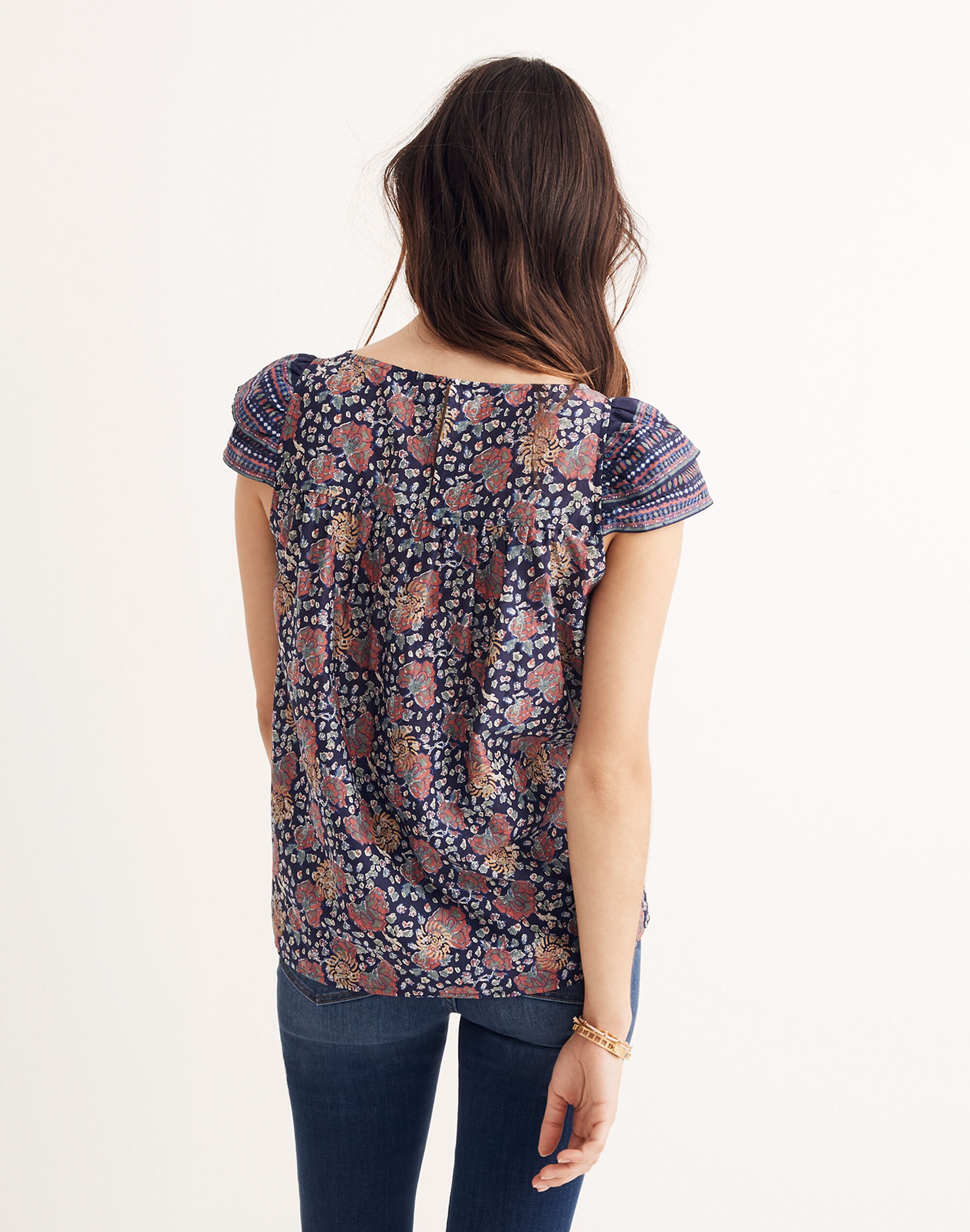 Story Top in Fan Floral Mix