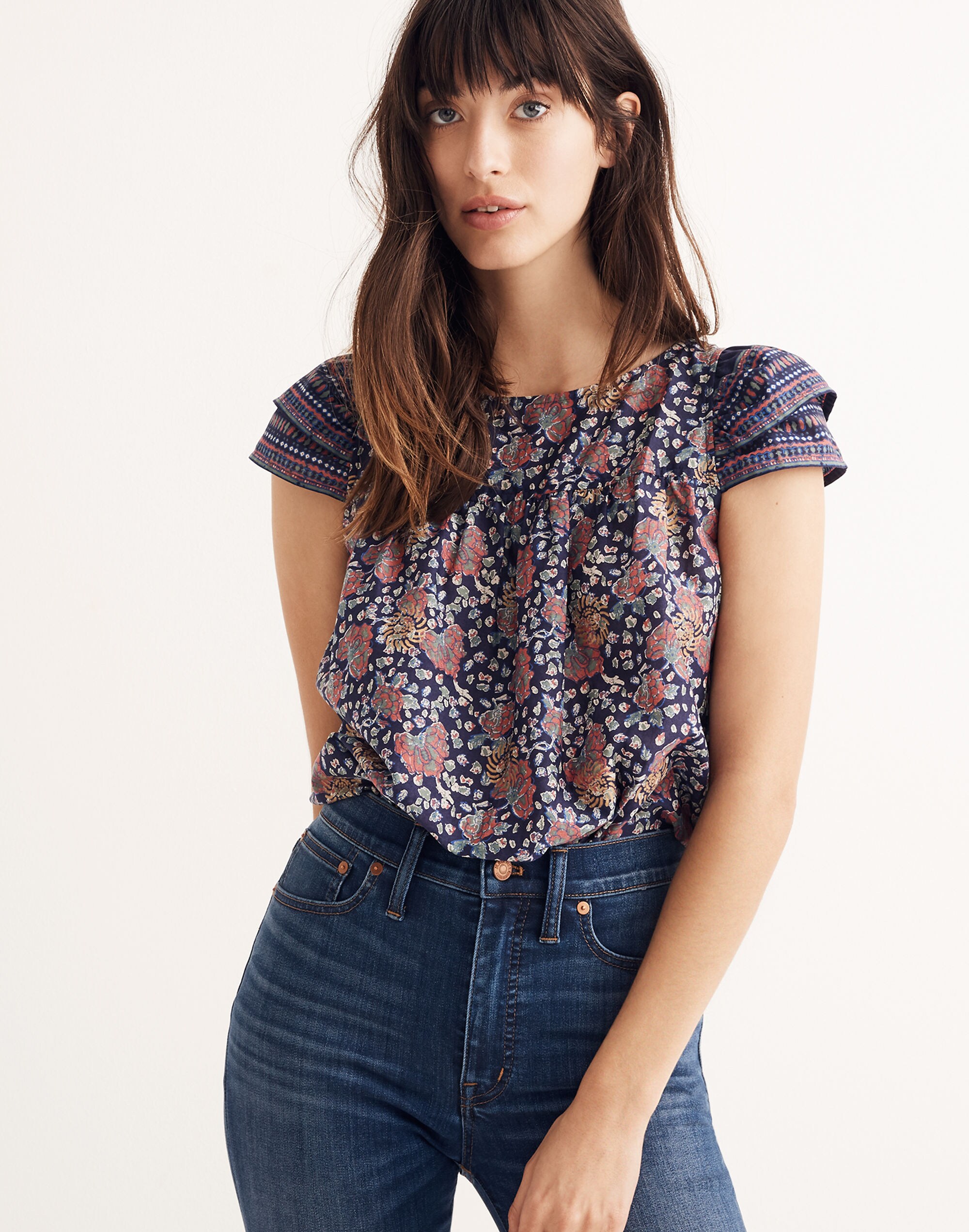 Story Top in Fan Floral Mix