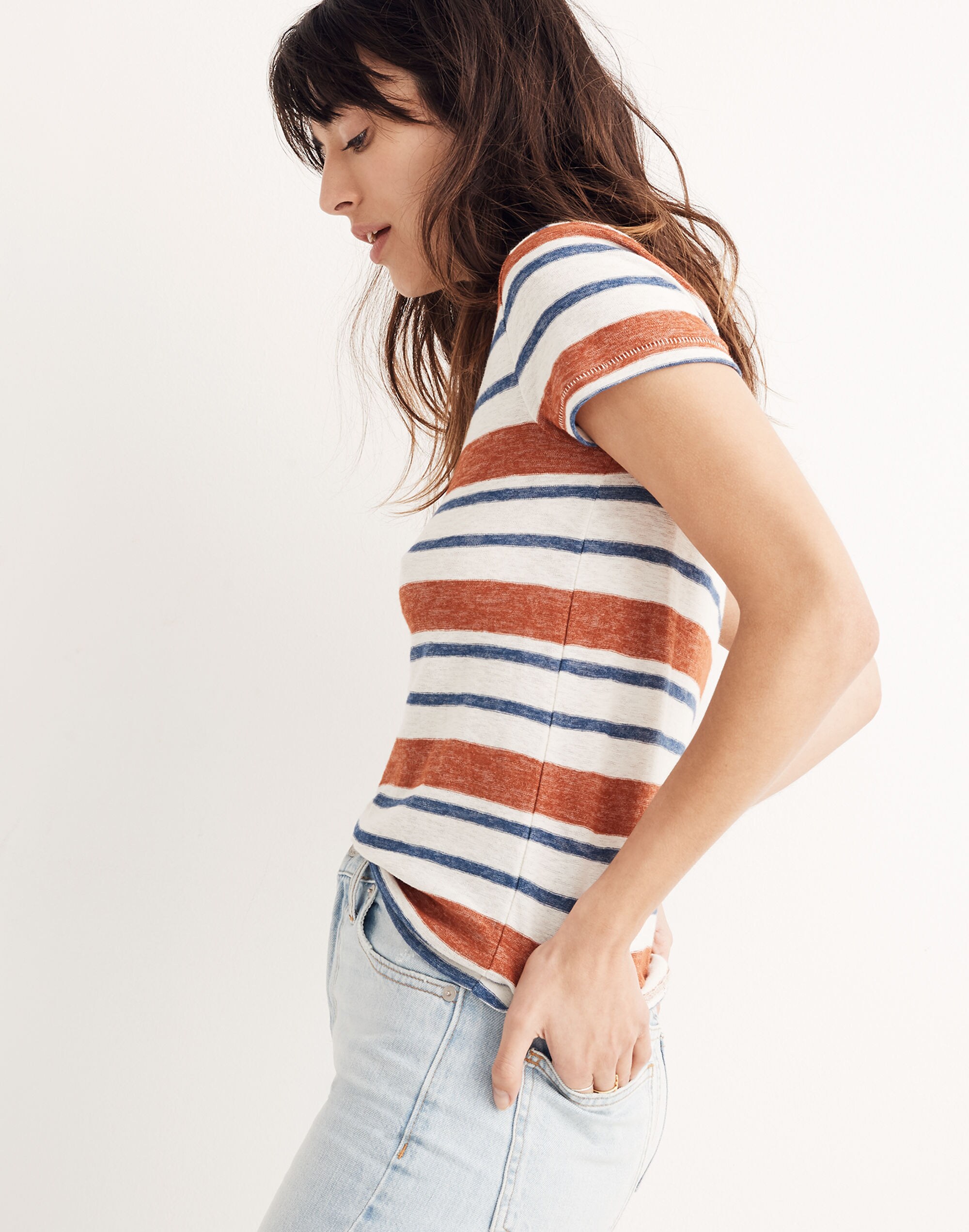 Hi-Fi Shrunken Tee in Mary-Lou Stripe