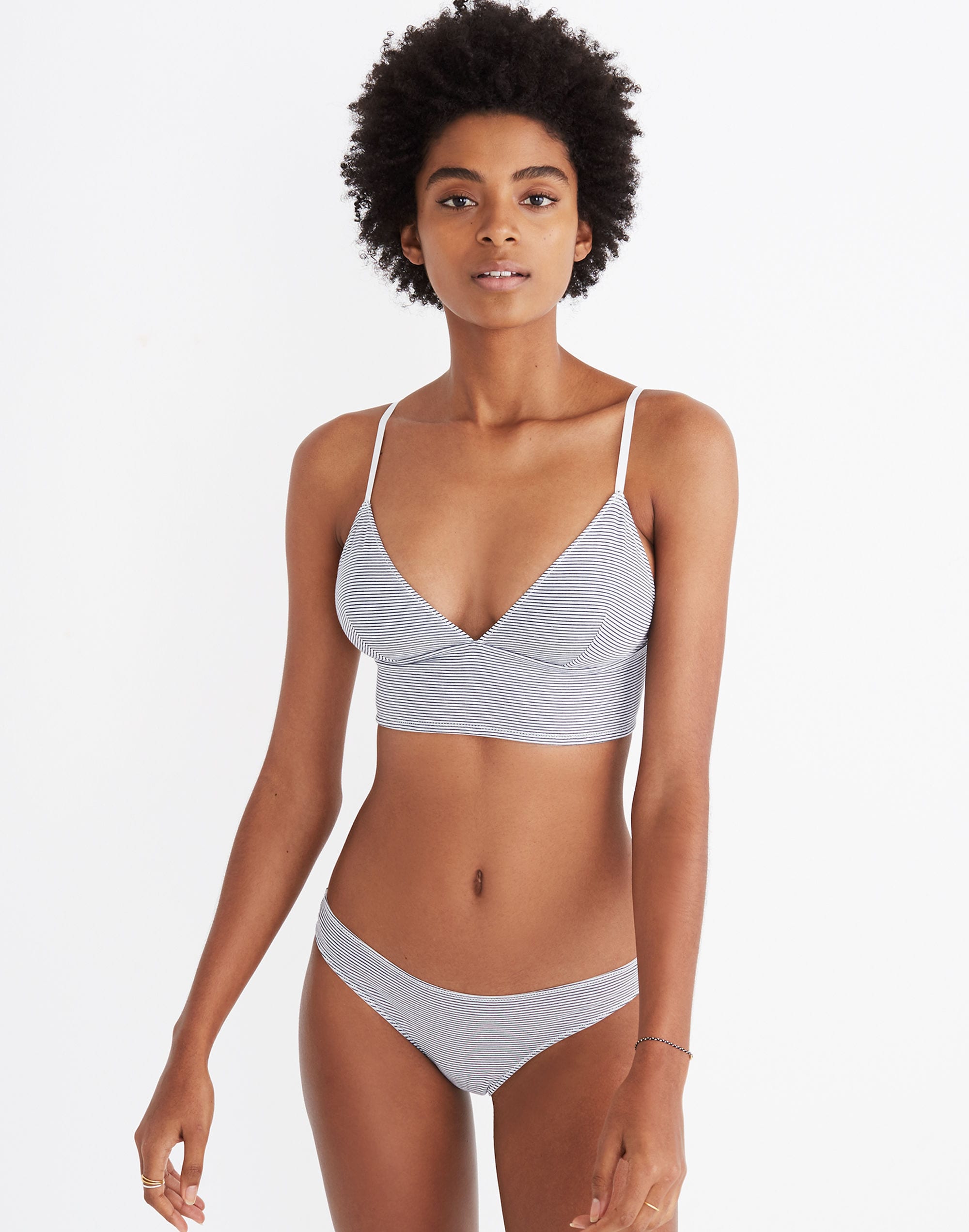 Cotton-Modal&reg; Kealy Longline Bralette in Dodd Stripe