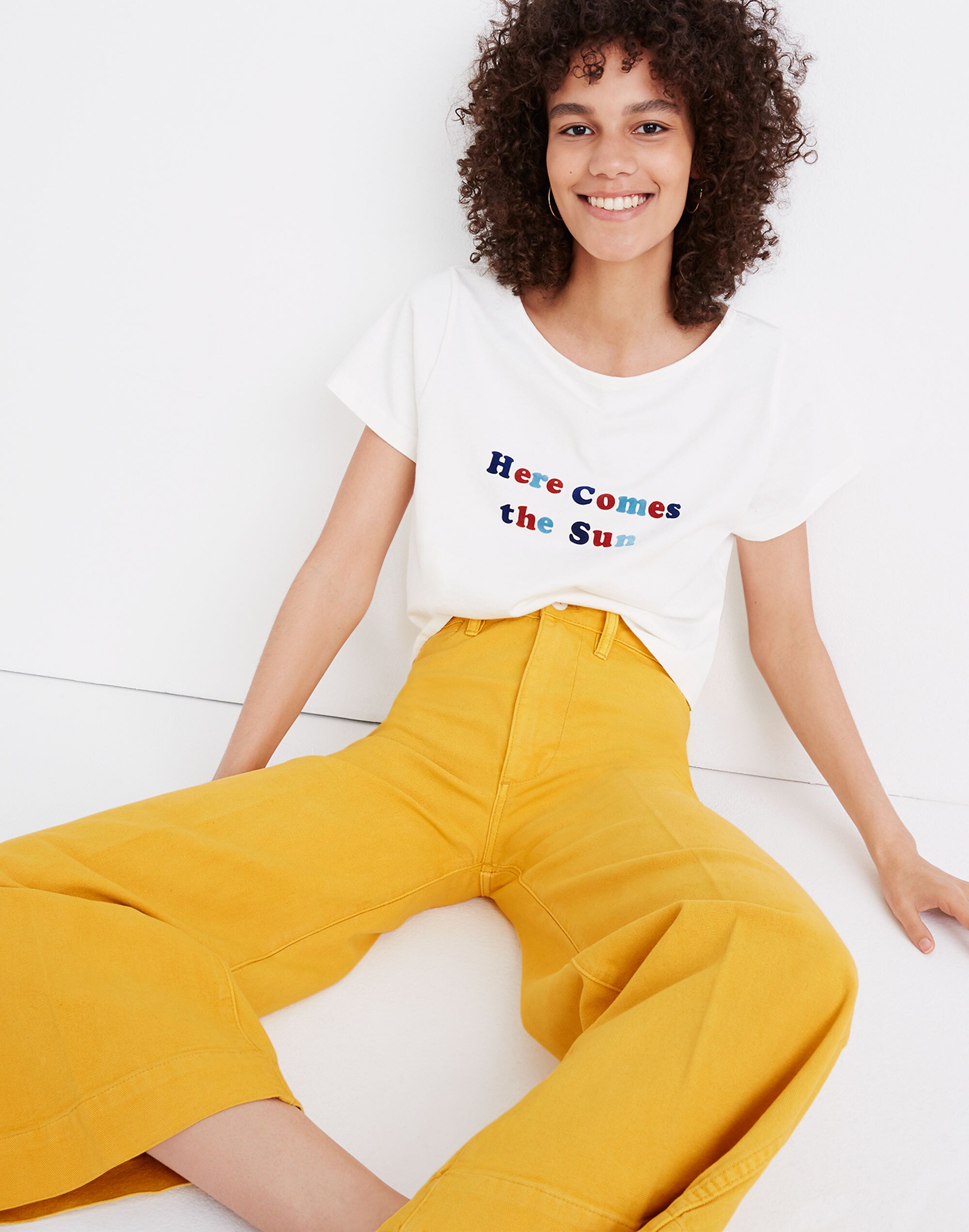 Tall Emmett Wide-Leg Crop Pants in Greek Gold