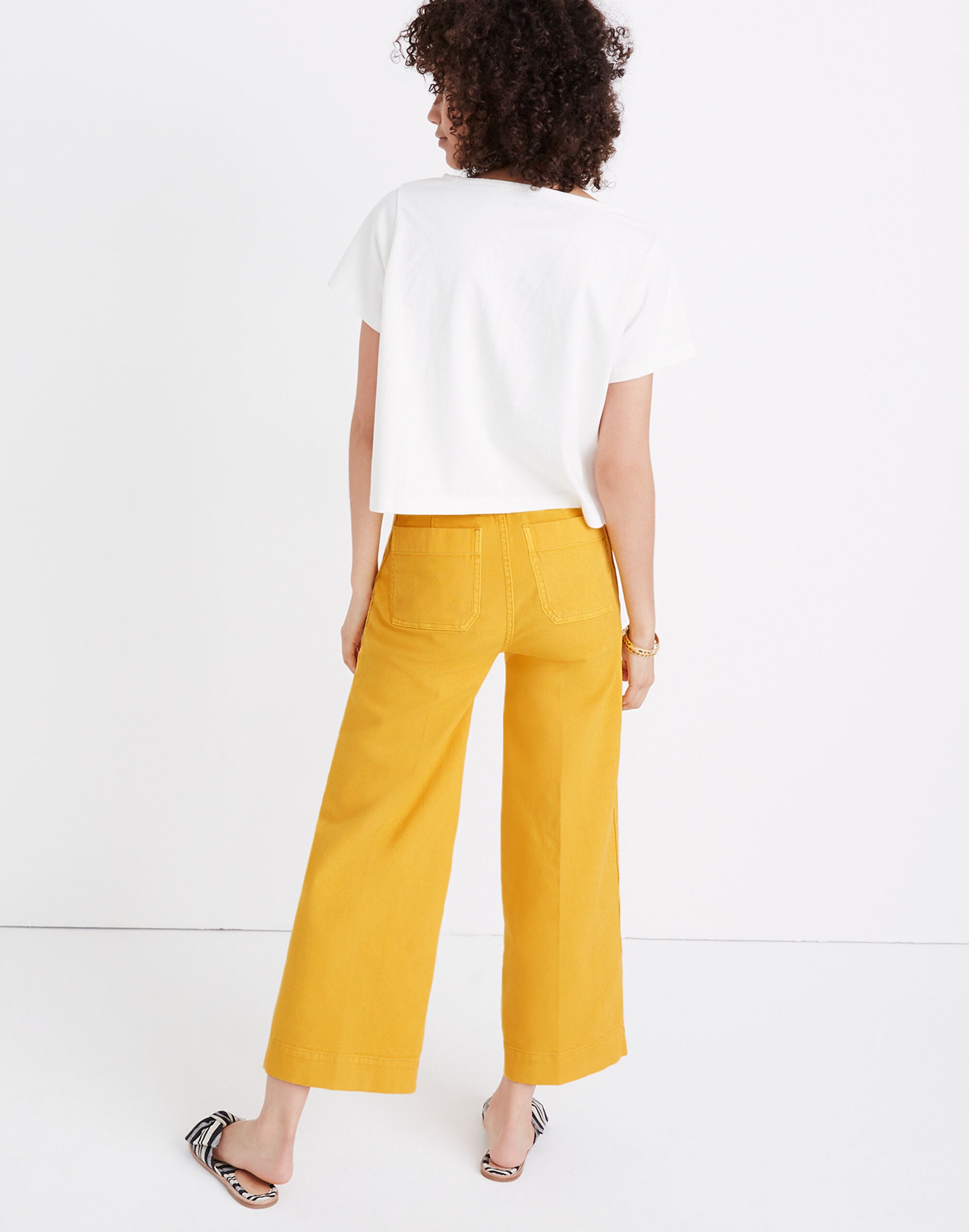 Tall Emmett Wide-Leg Crop Pants in Greek Gold