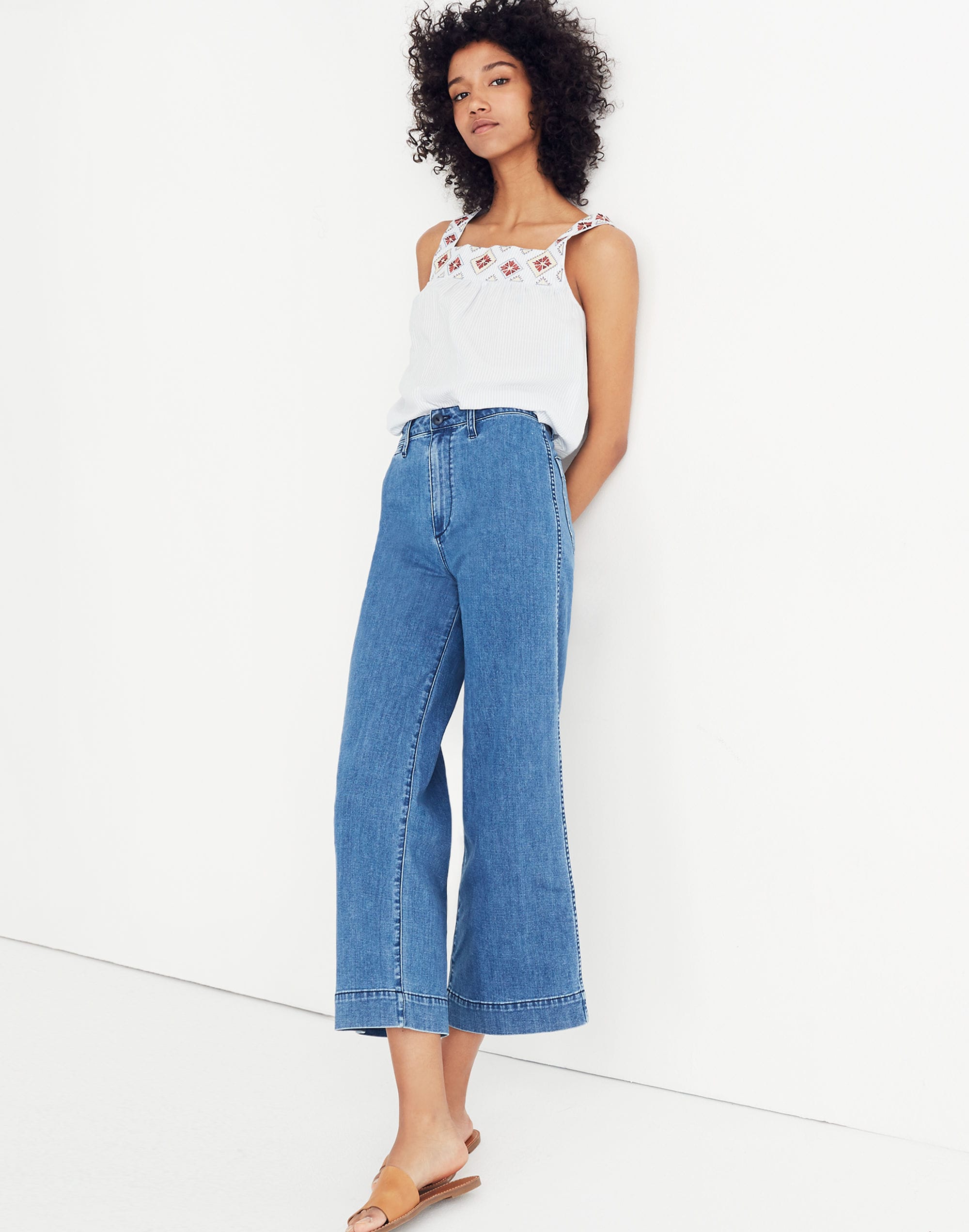 Tall Emmett Wide-Leg Crop Jeans in Rosalie Wash