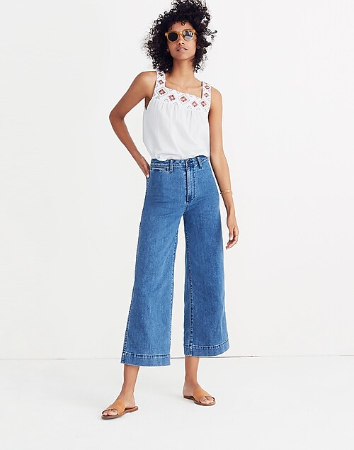 Women's Emmett Wide-Leg Crop Jeans in Rosalie Wash
