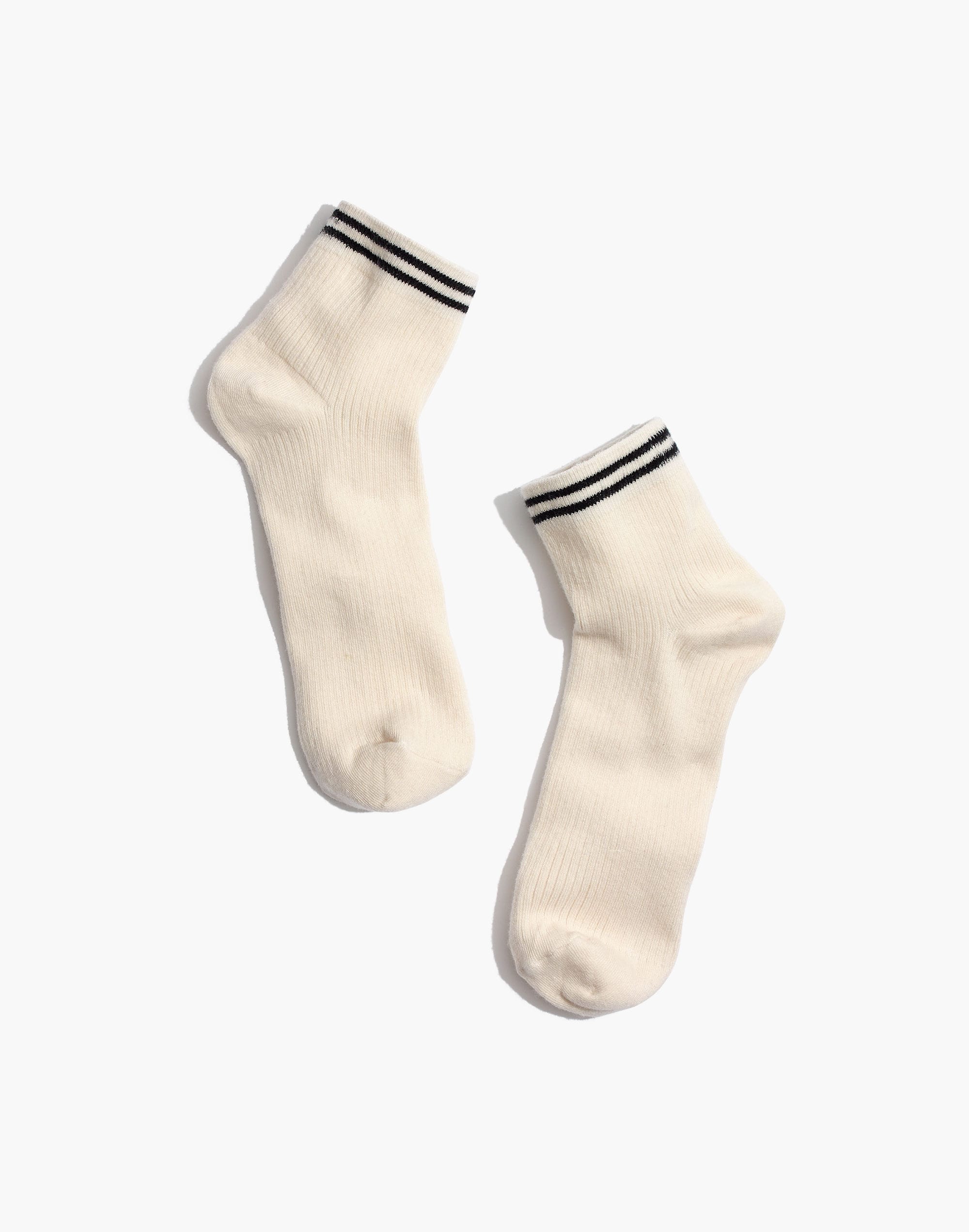 ribbed striped ankle socks
