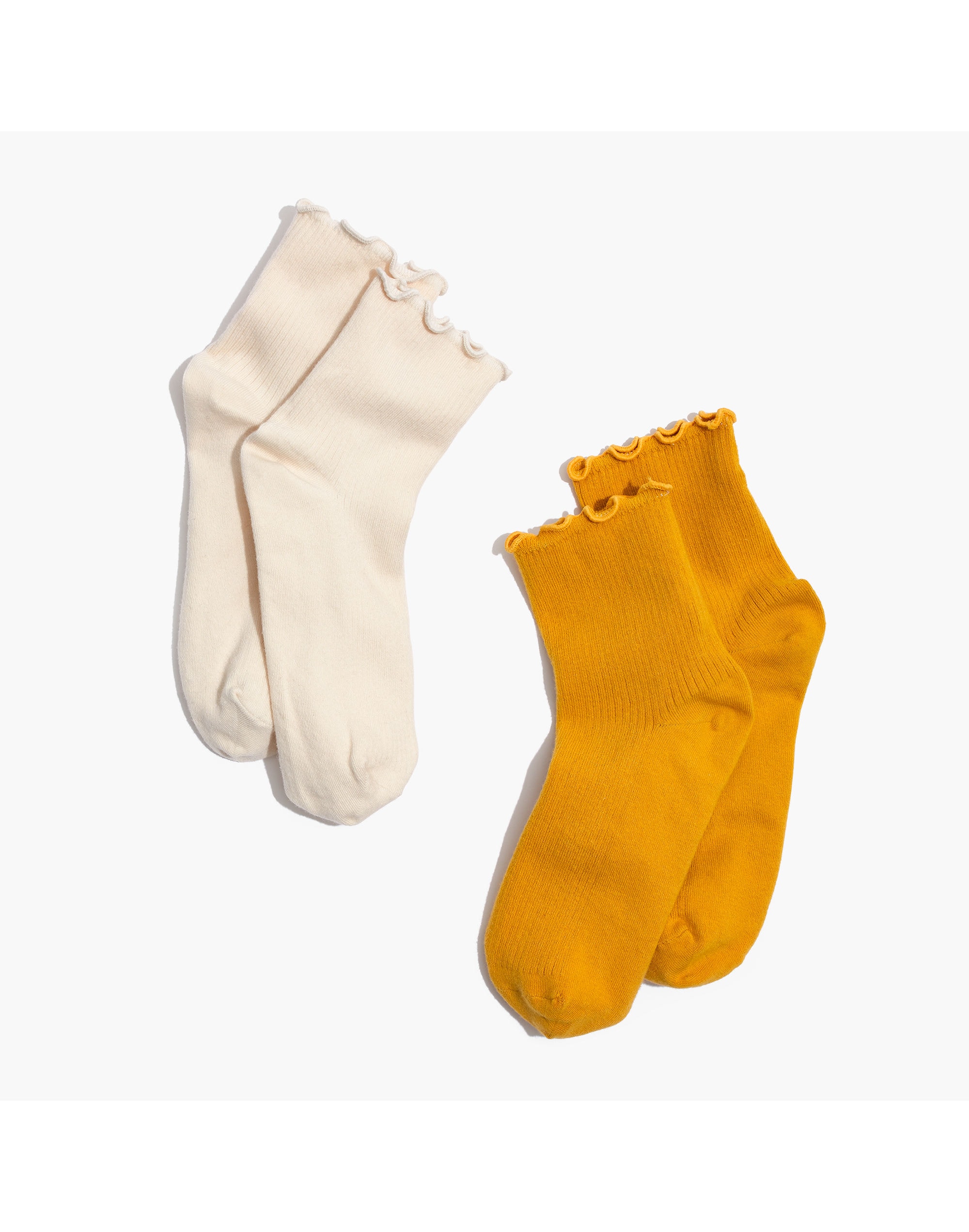 two-pack ruffled ankle socks