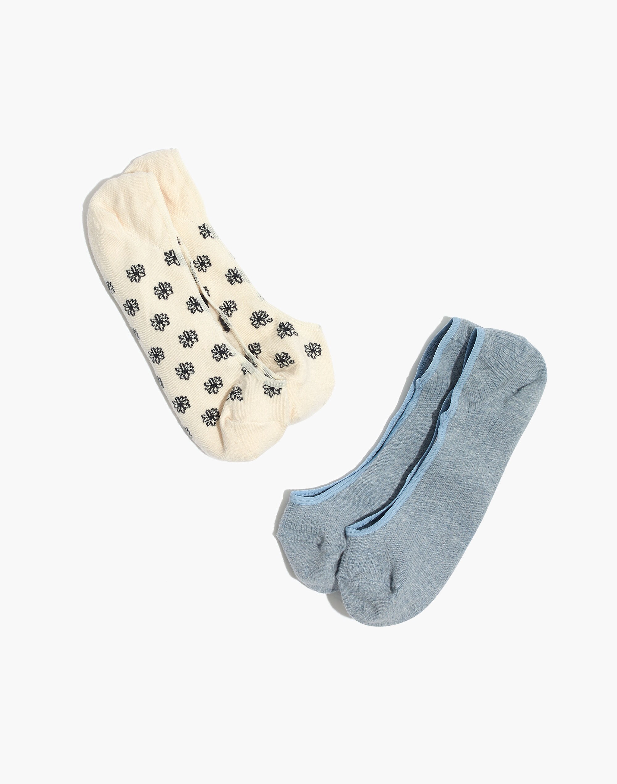 two-pack daisy &amp; solid low-profile socks