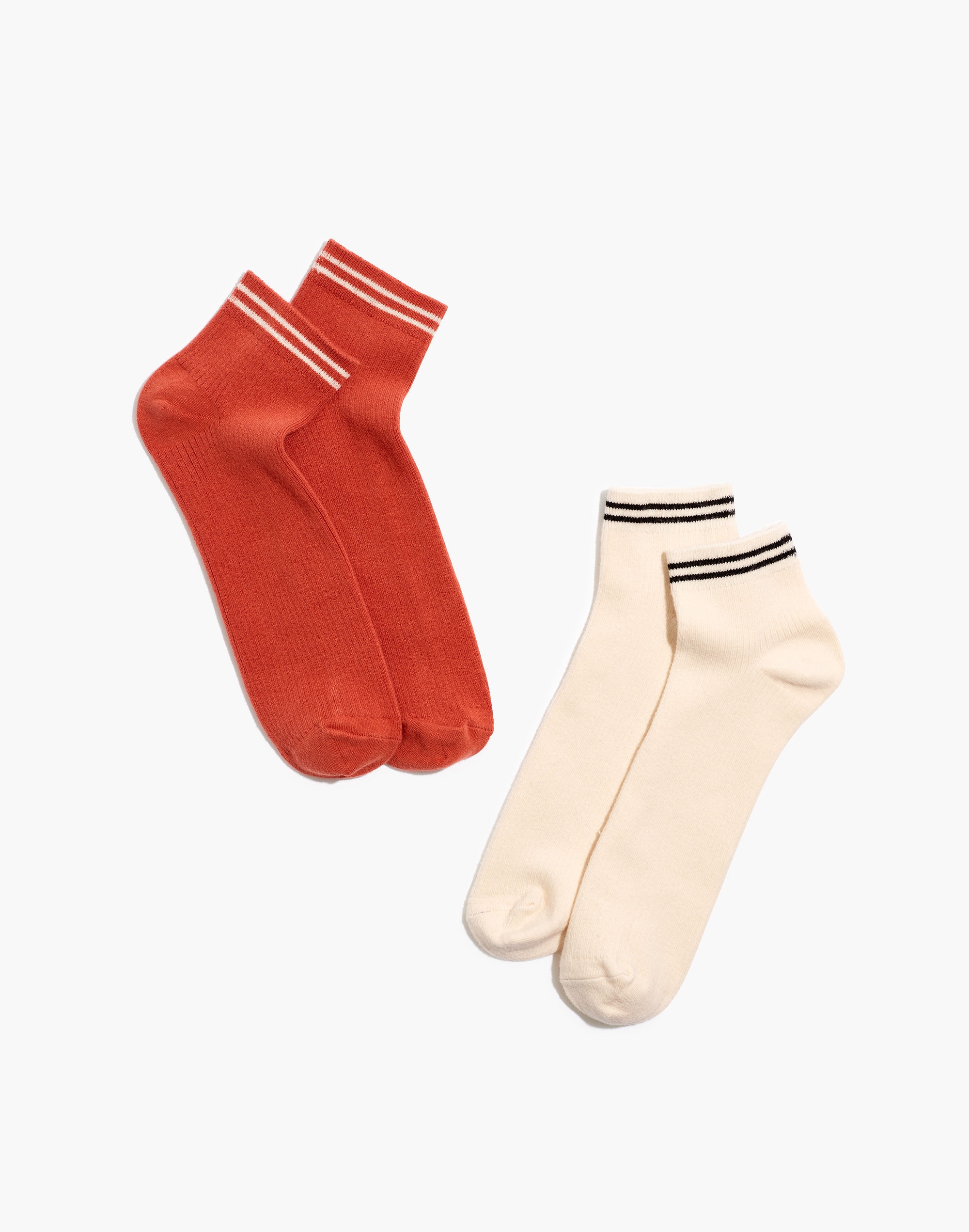ribbed striped anklet socks