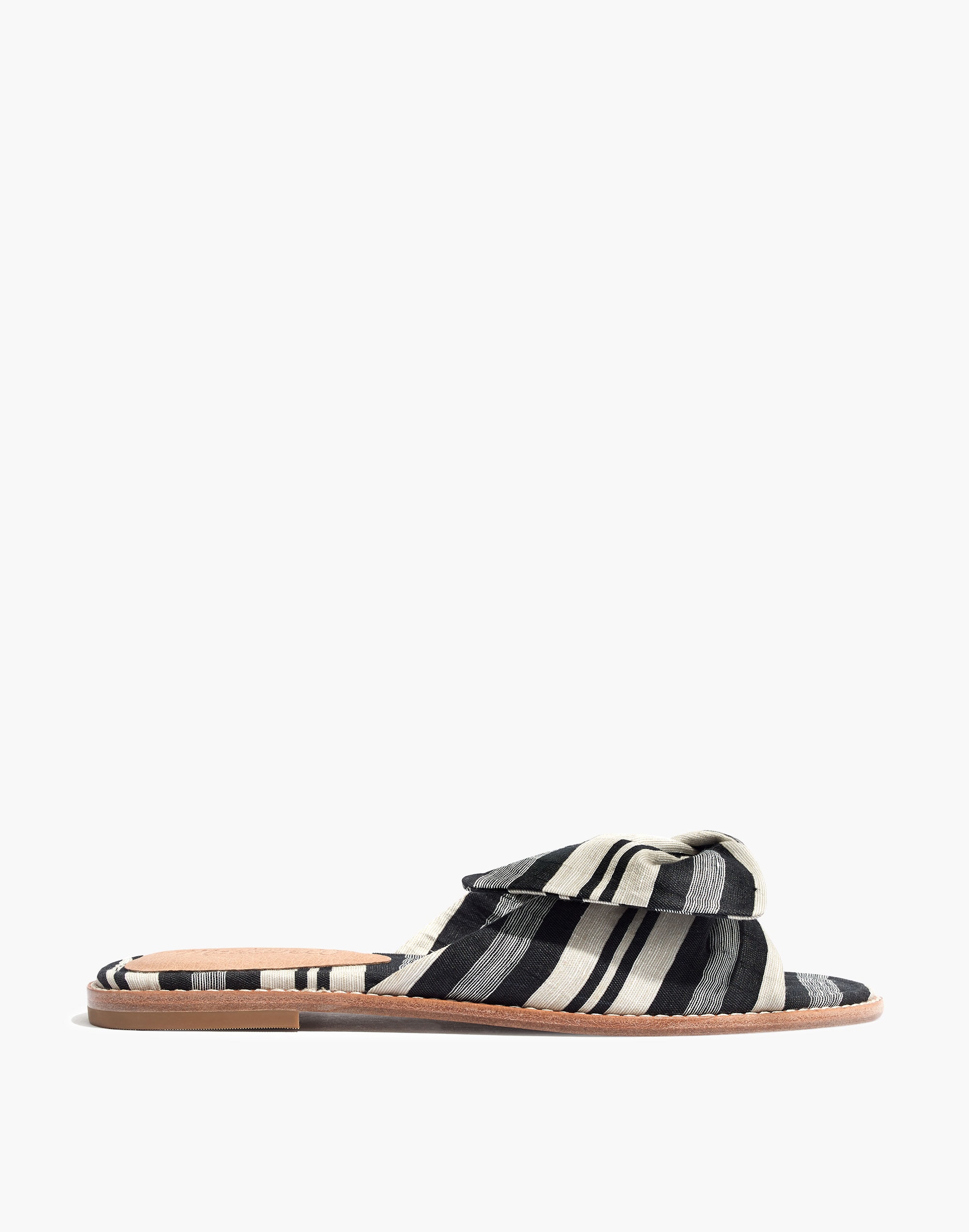 The Naida Half-Bow Sandal in Evelyn Stripe