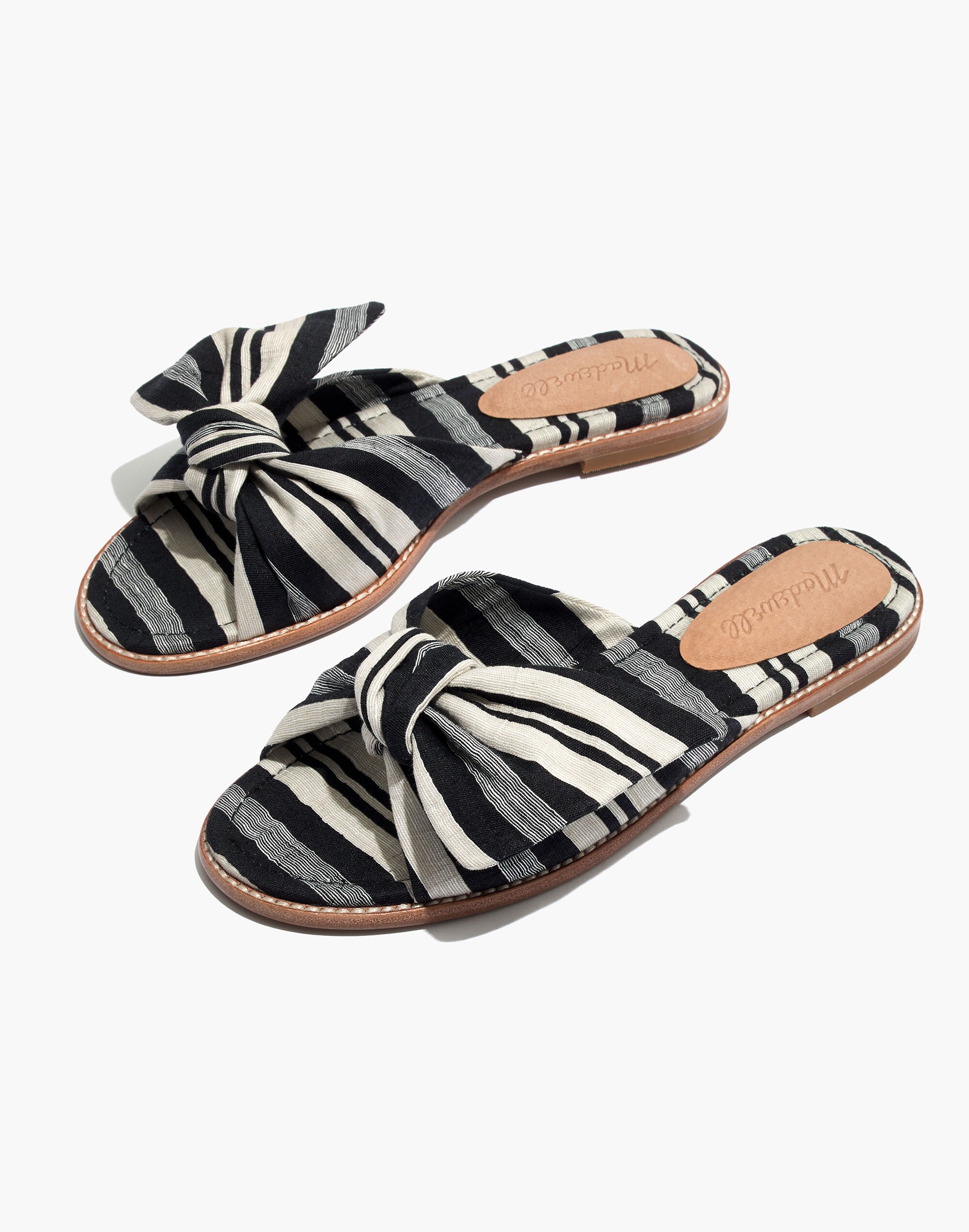The Naida Half-Bow Sandal in Evelyn Stripe