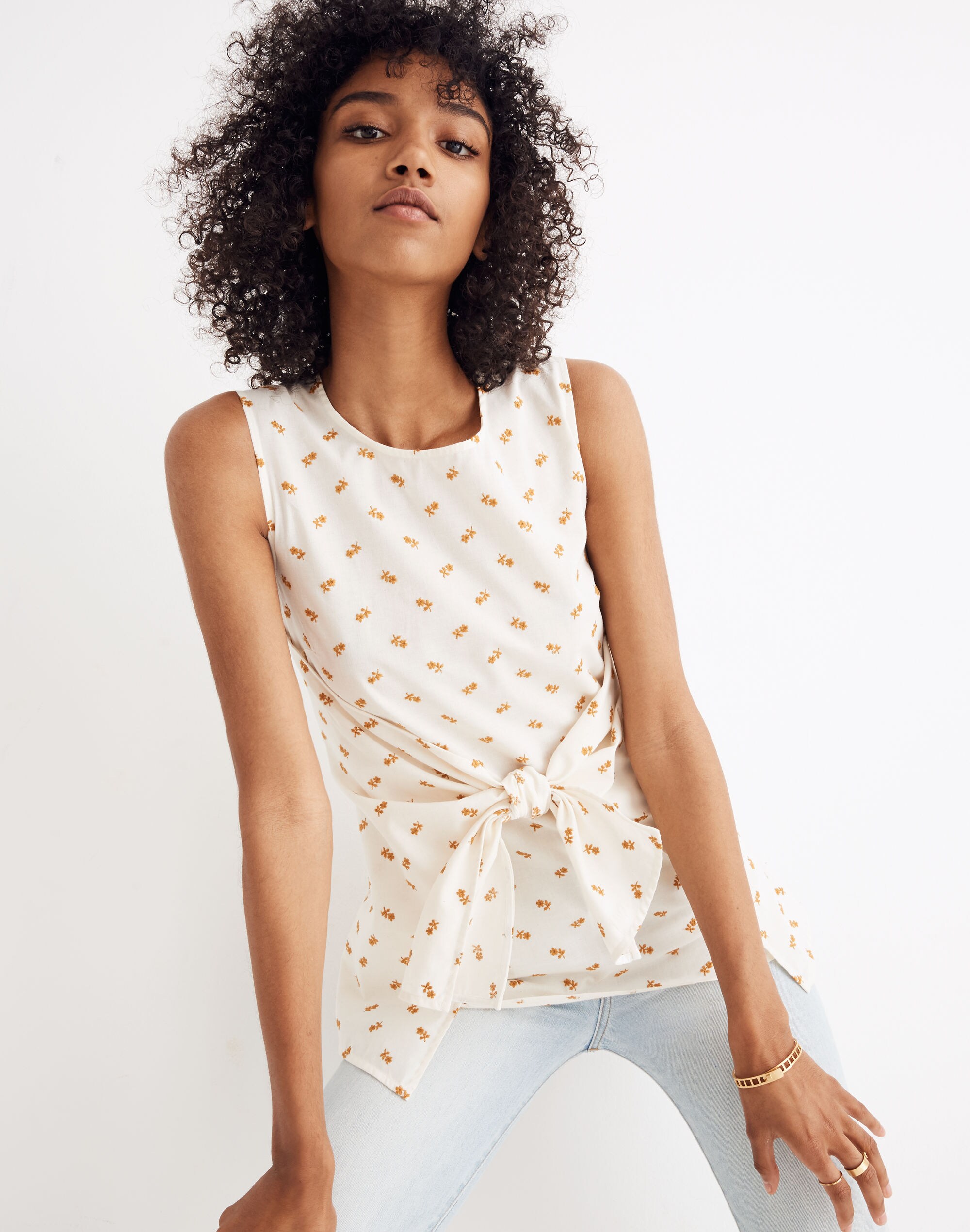 Caron Callahan&trade; Embroidered Sara Tie-Front Top