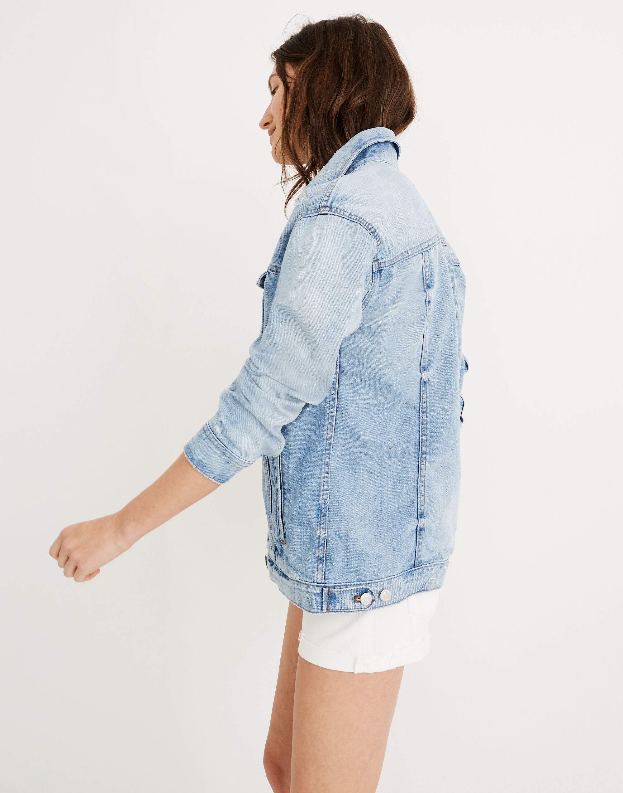 The Oversized Jean Jacket in Junction Wash: Distressed Edition