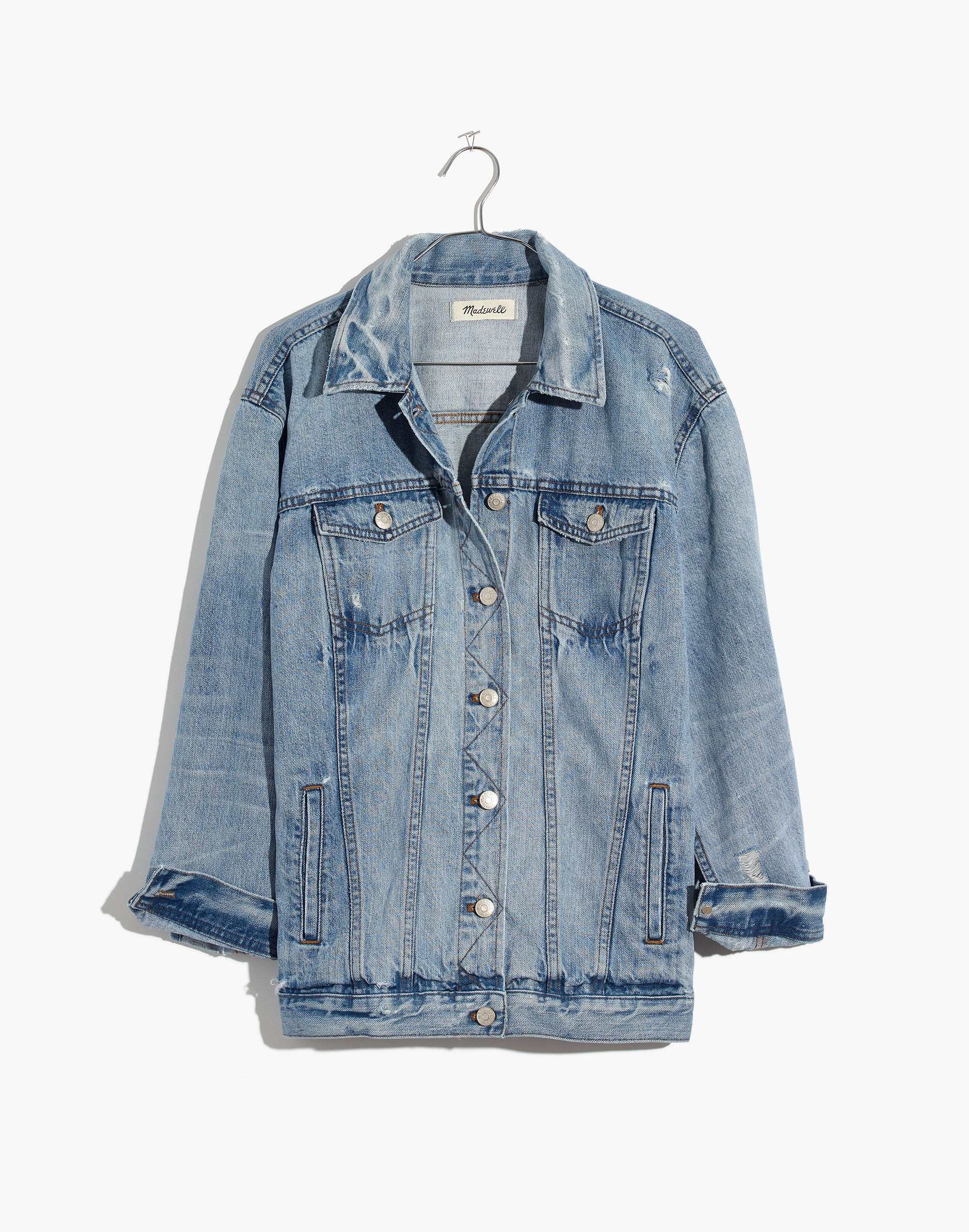 The Oversized Jean Jacket in Junction Wash: Distressed Edition