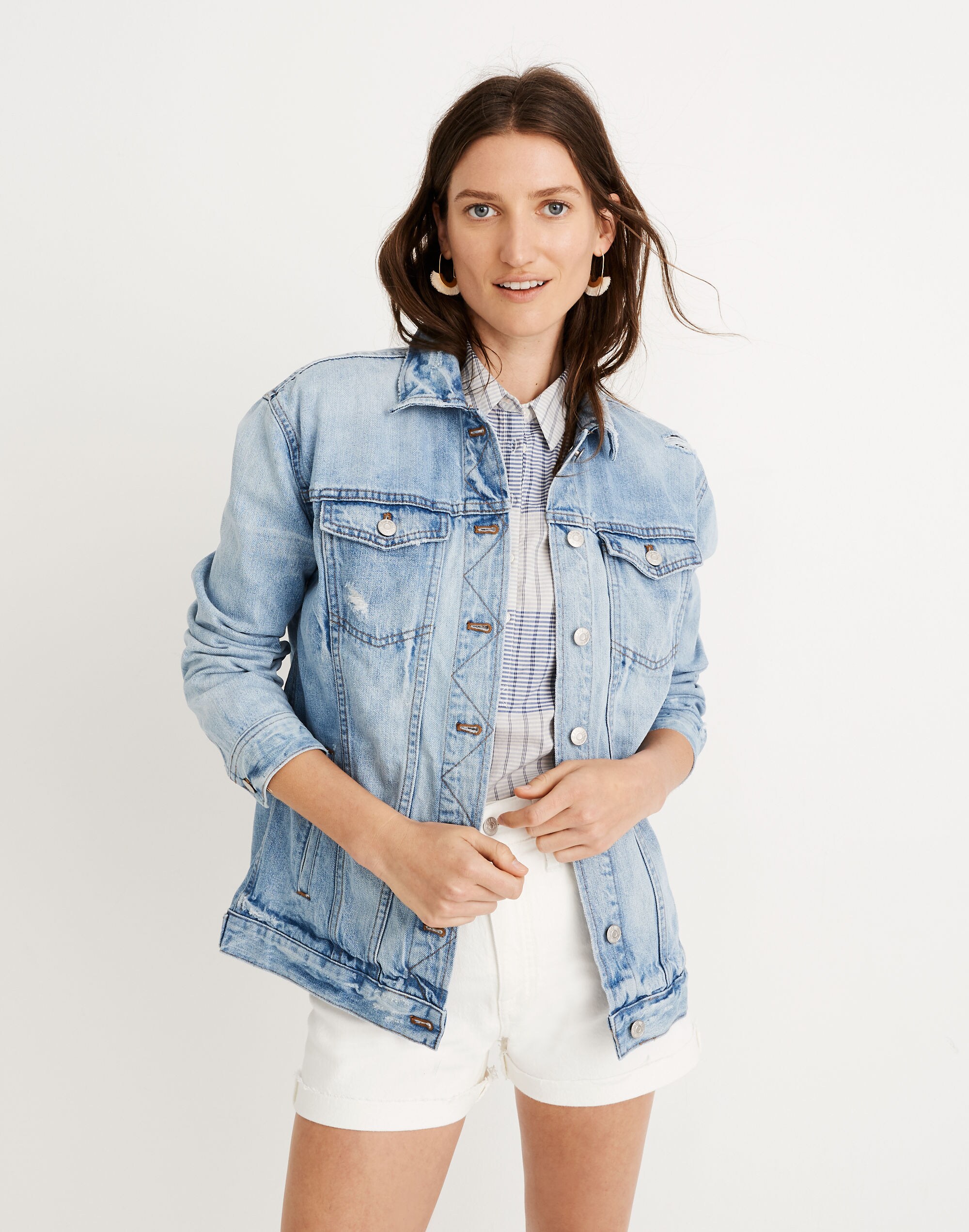 The Oversized Jean Jacket in Junction Wash: Distressed Edition