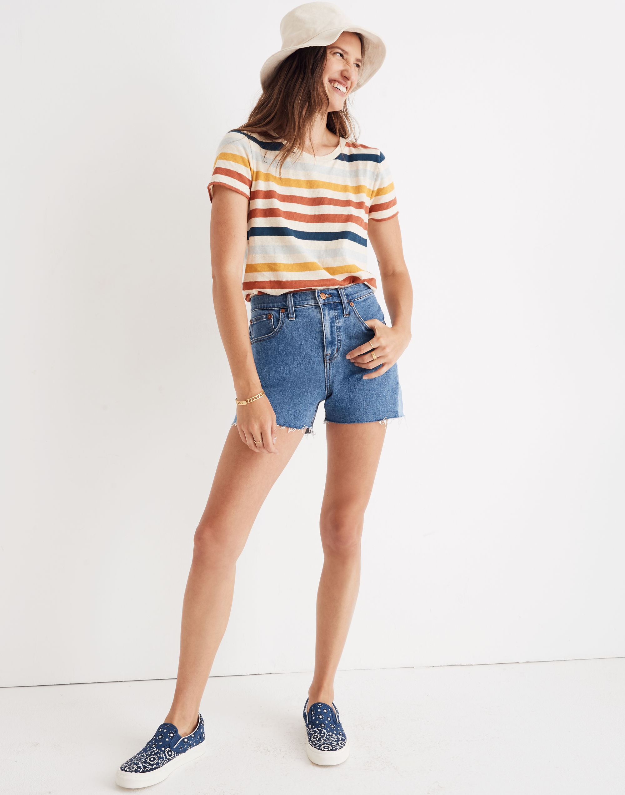 High-Rise Denim Shorts: Pieced Edition