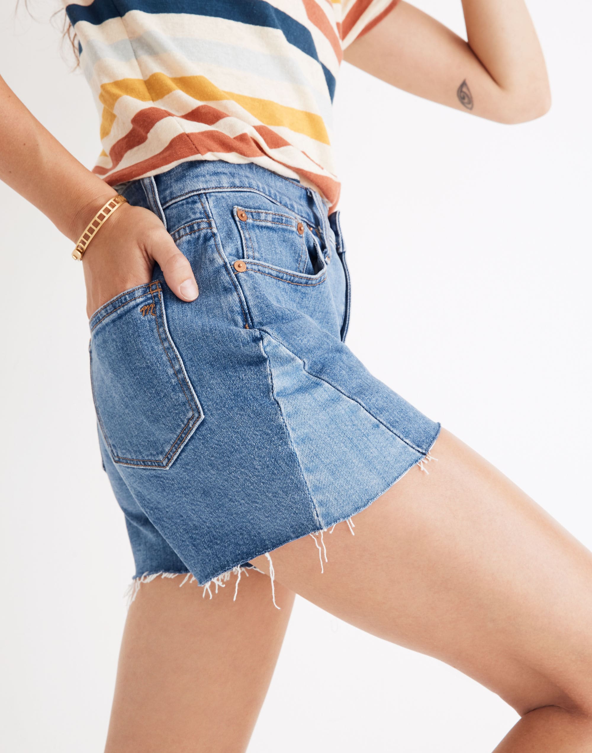 High-Rise Denim Shorts: Pieced Edition