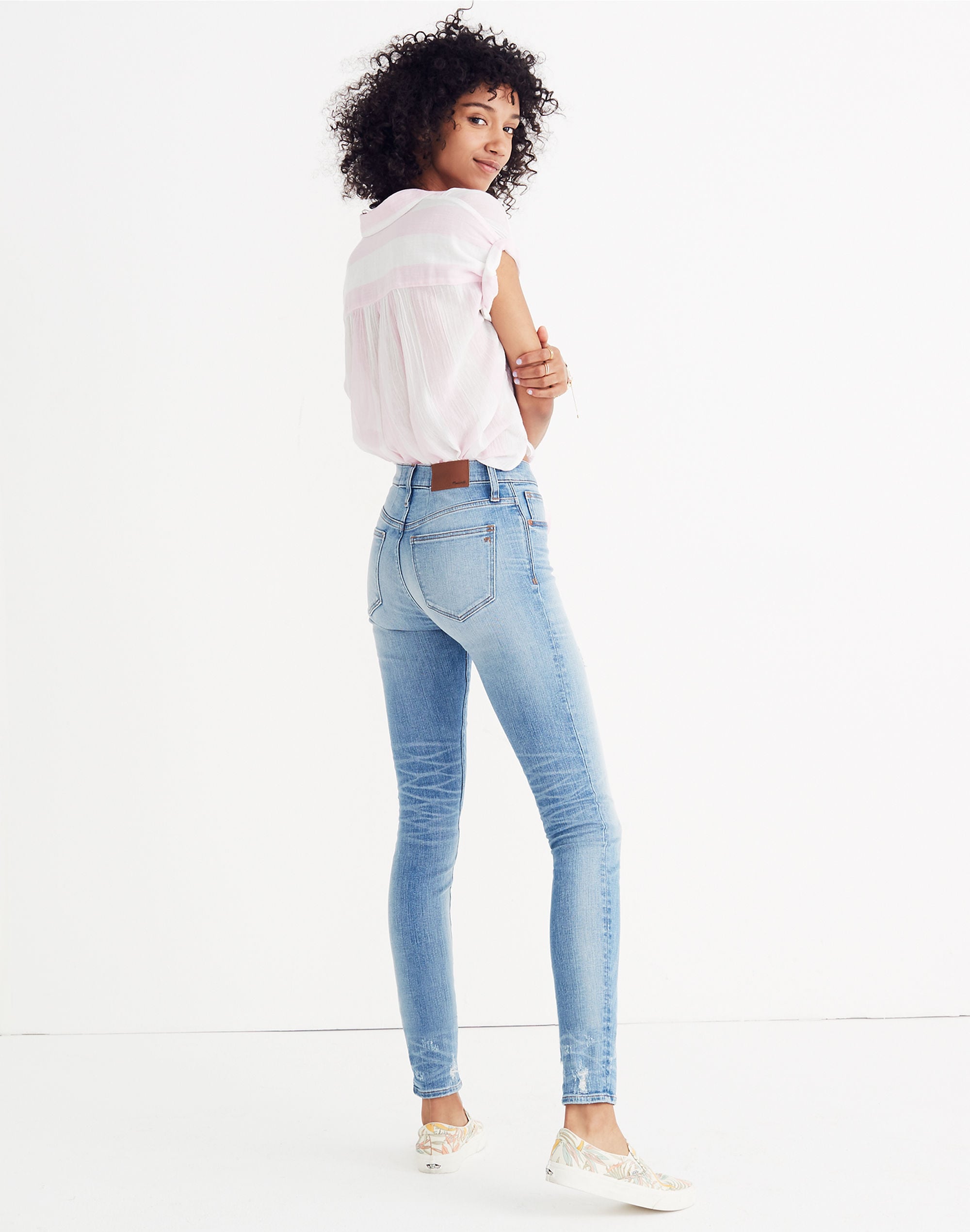 Petite 9" High-Rise Skinny Jeans: Destructed-Hem Edition