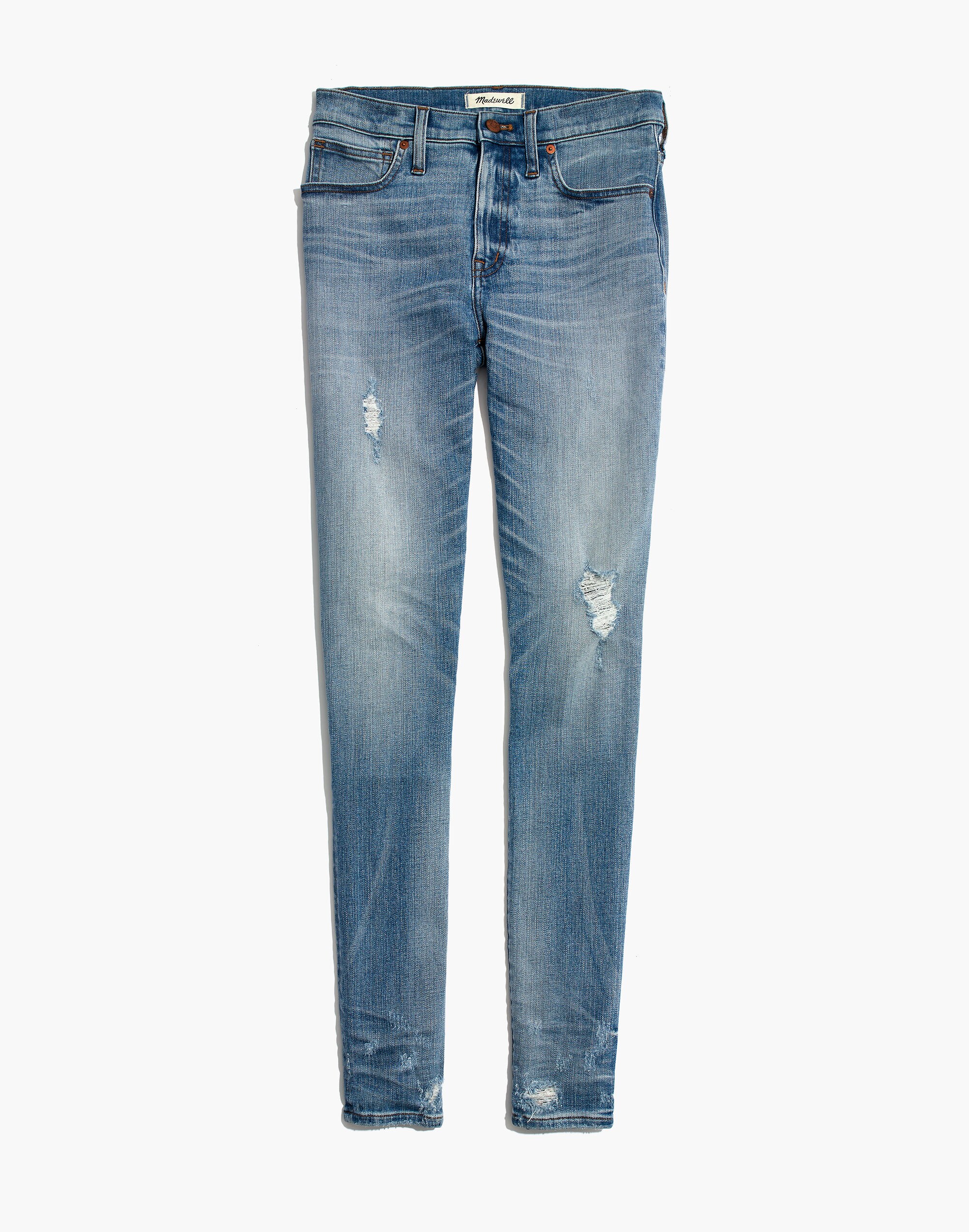 Petite 9" High-Rise Skinny Jeans: Destructed-Hem Edition