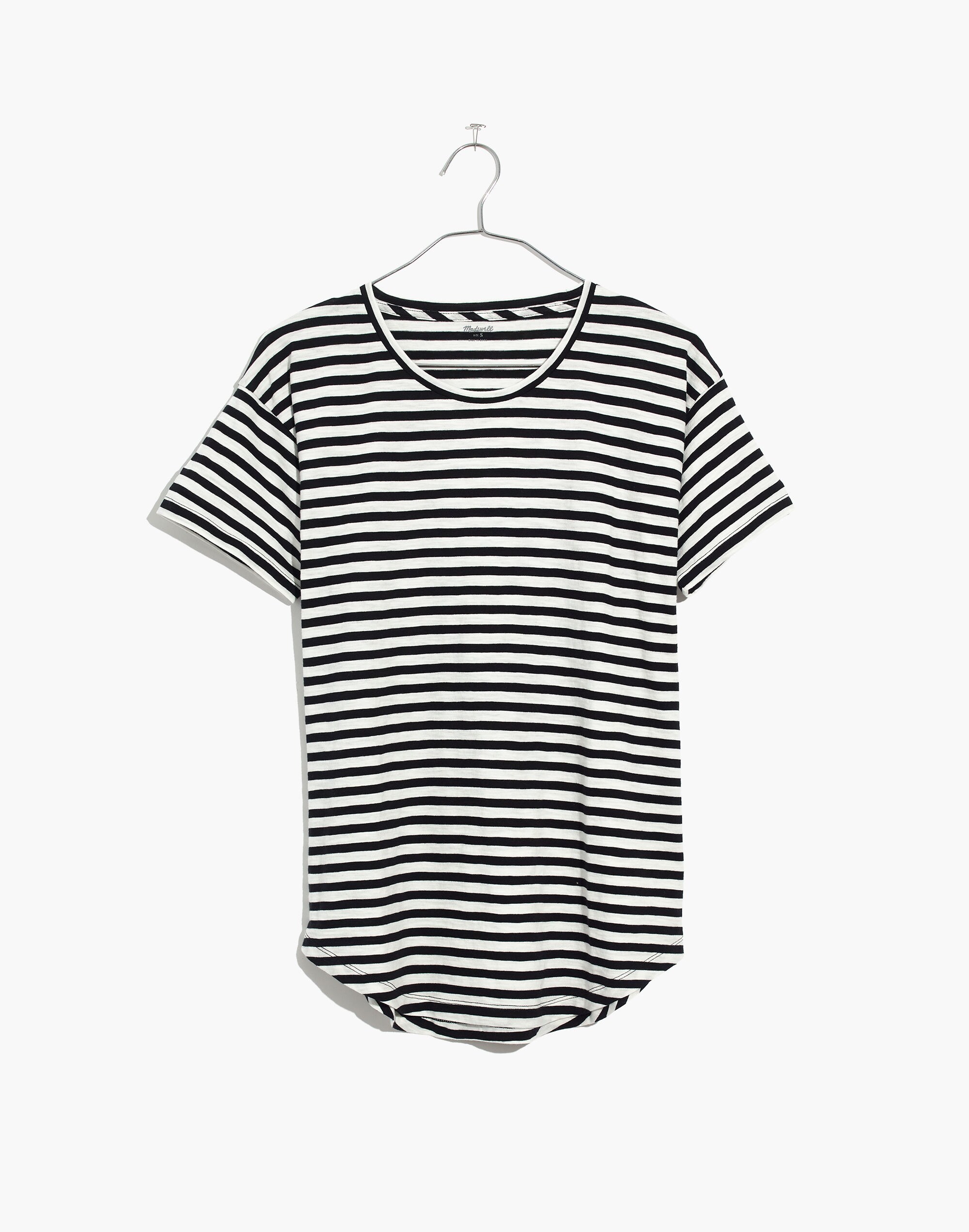 Whisper Cotton Crewneck Tee in Sallie Stripe