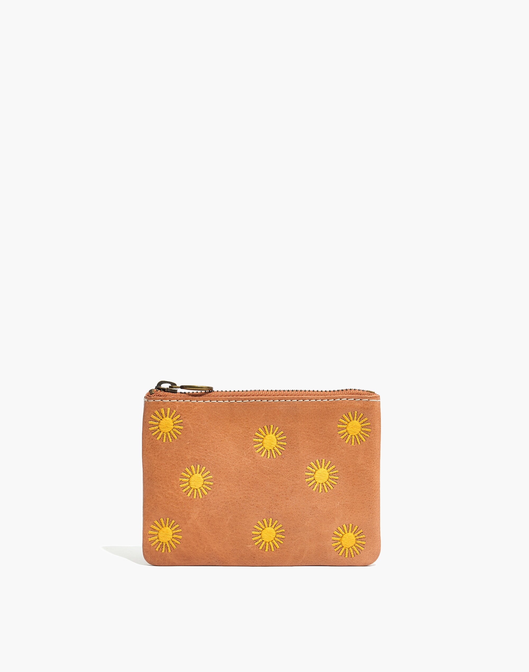 The Leather Pouch Wallet: Sun Embroidered Edition