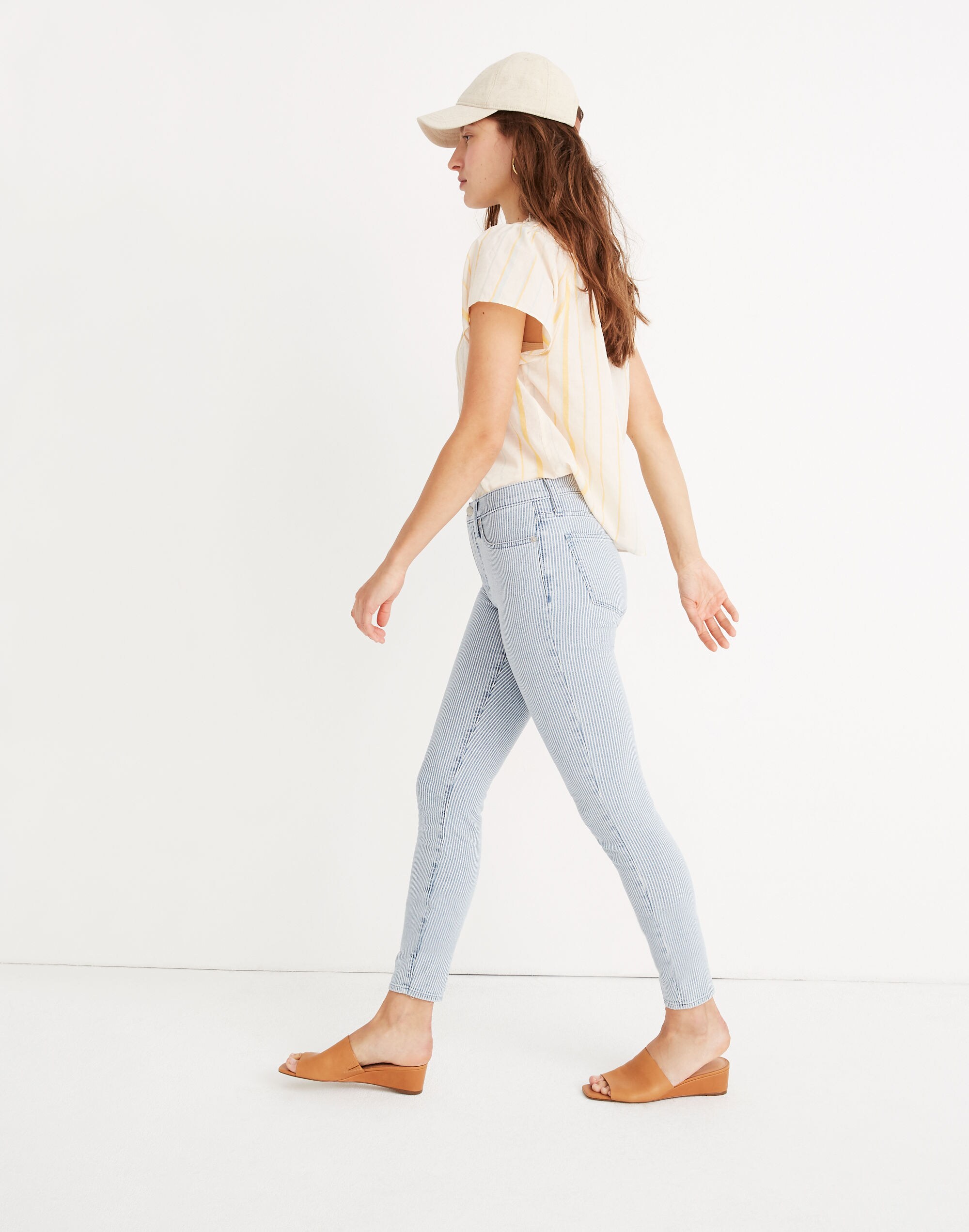 10" High-Rise Skinny Crop Jeans in Piper Stripe