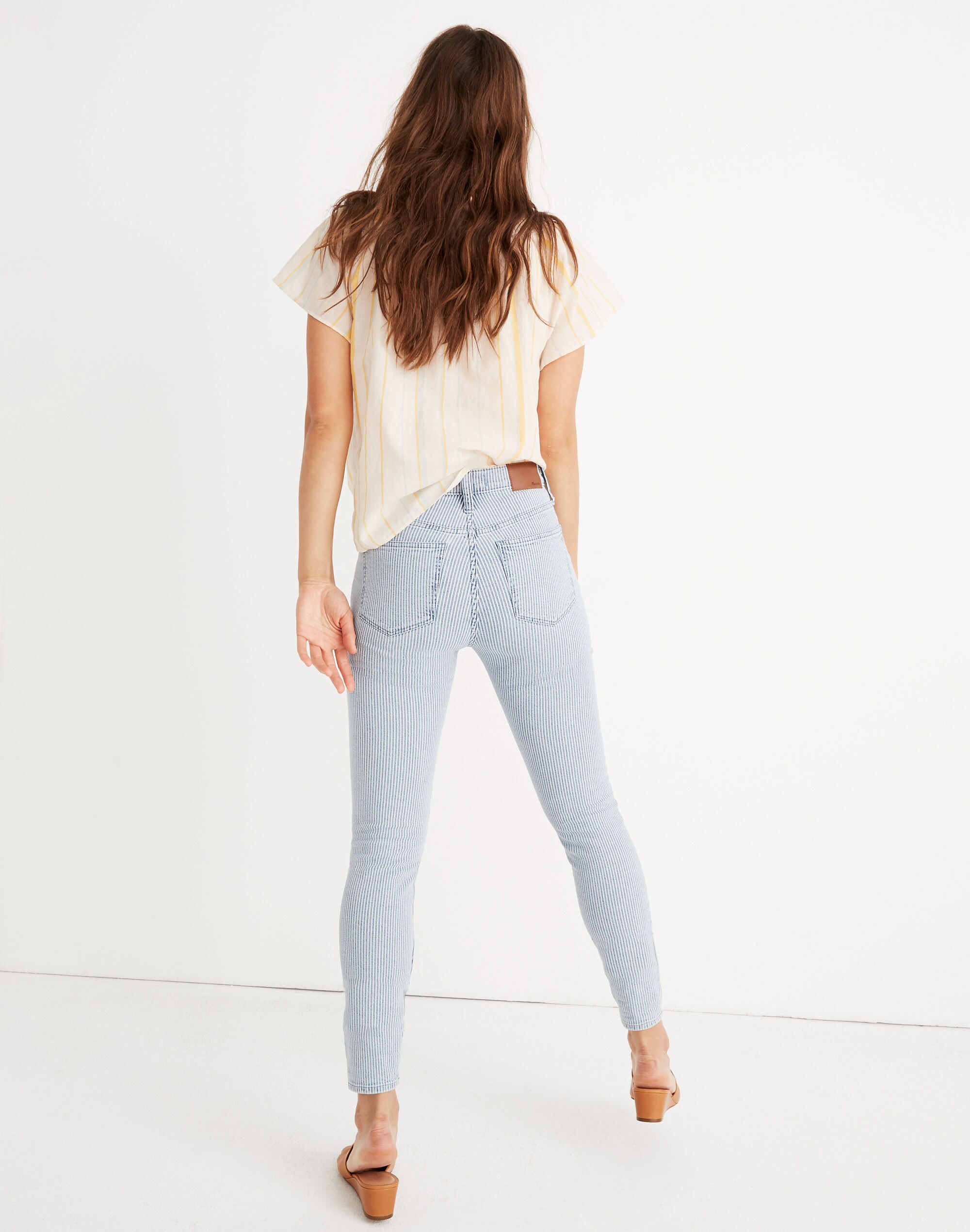 10" High-Rise Skinny Crop Jeans in Piper Stripe
