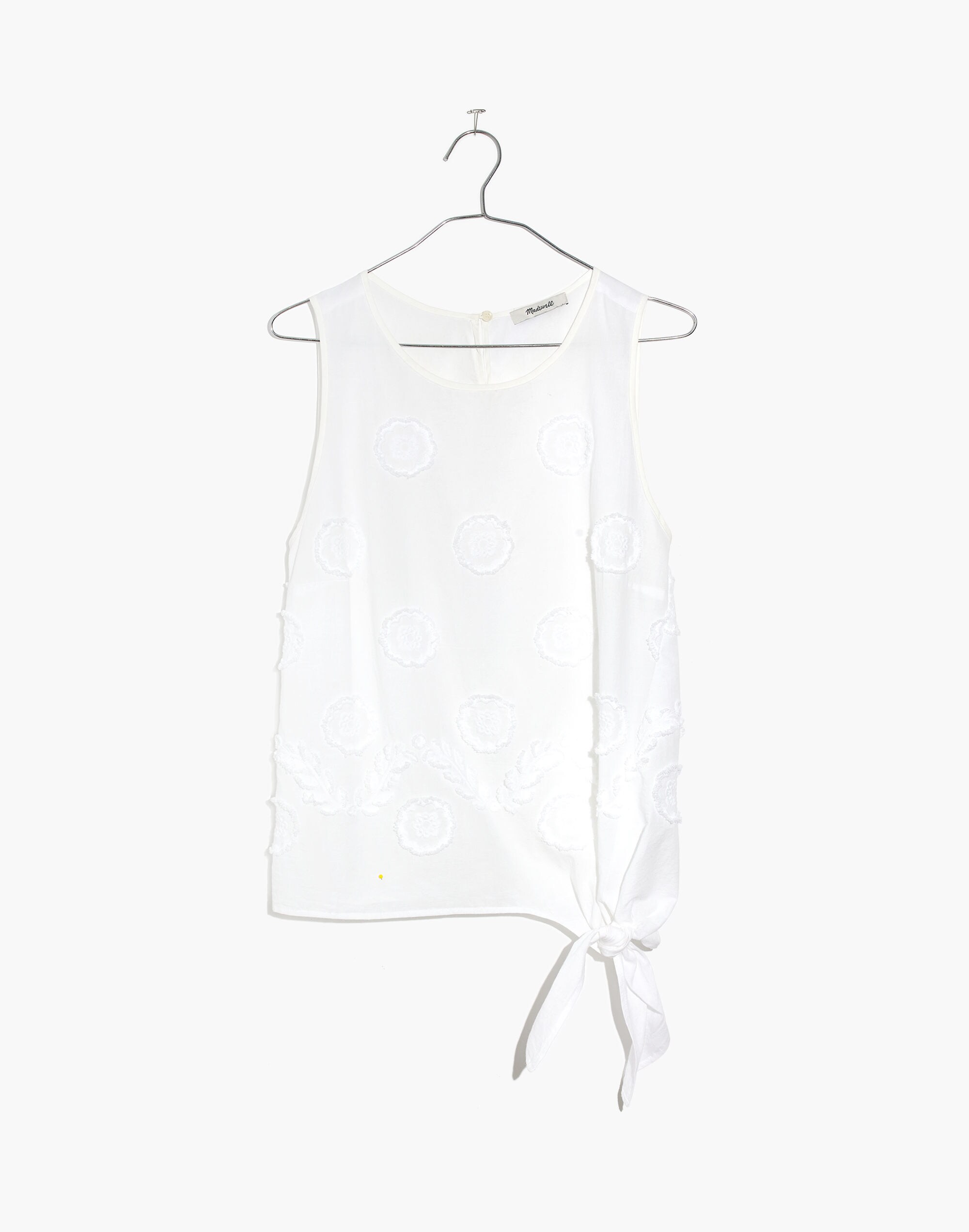 Embroidered Side-Tie Tank