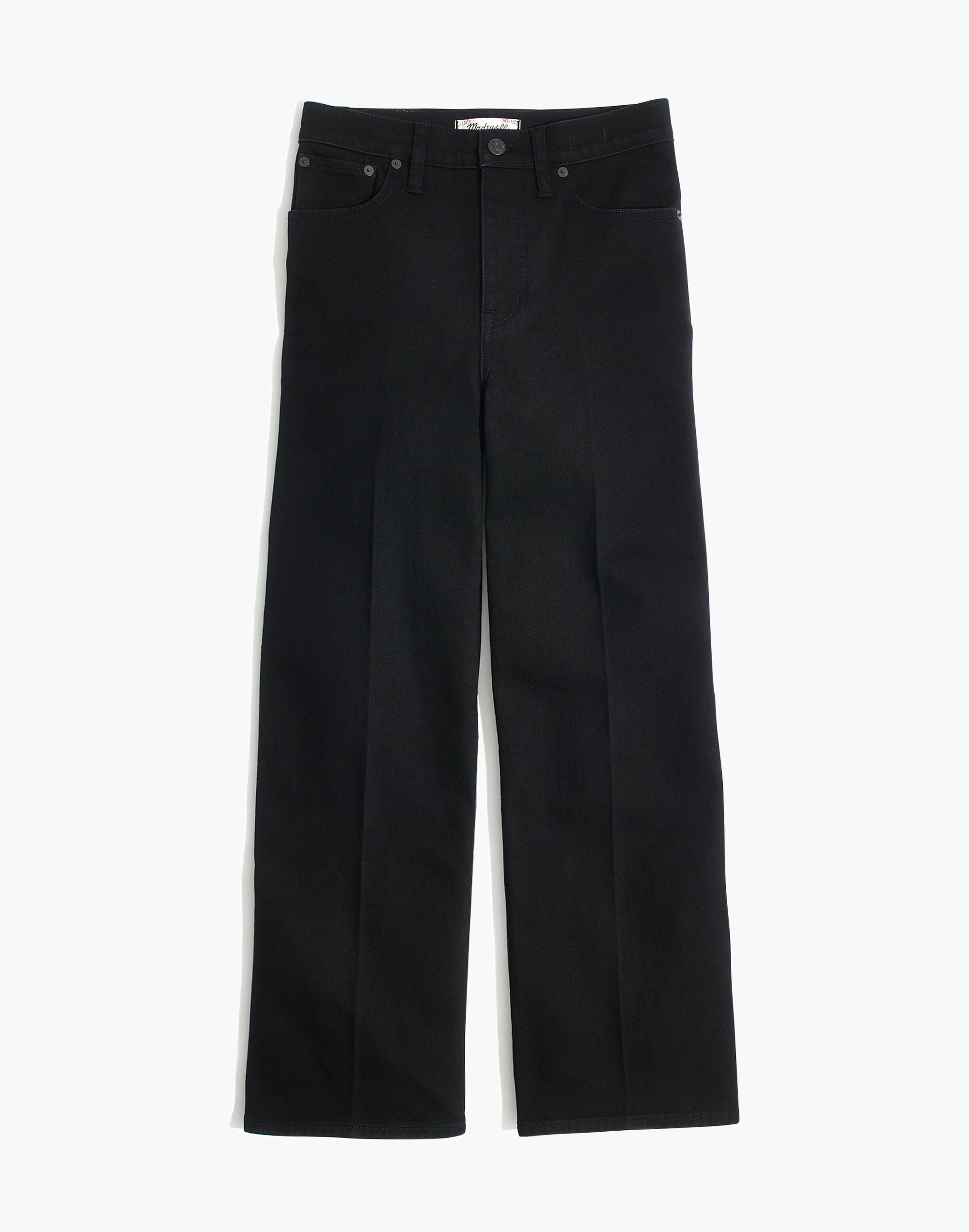 Wide-Leg Crop Jeans in Black Frost
