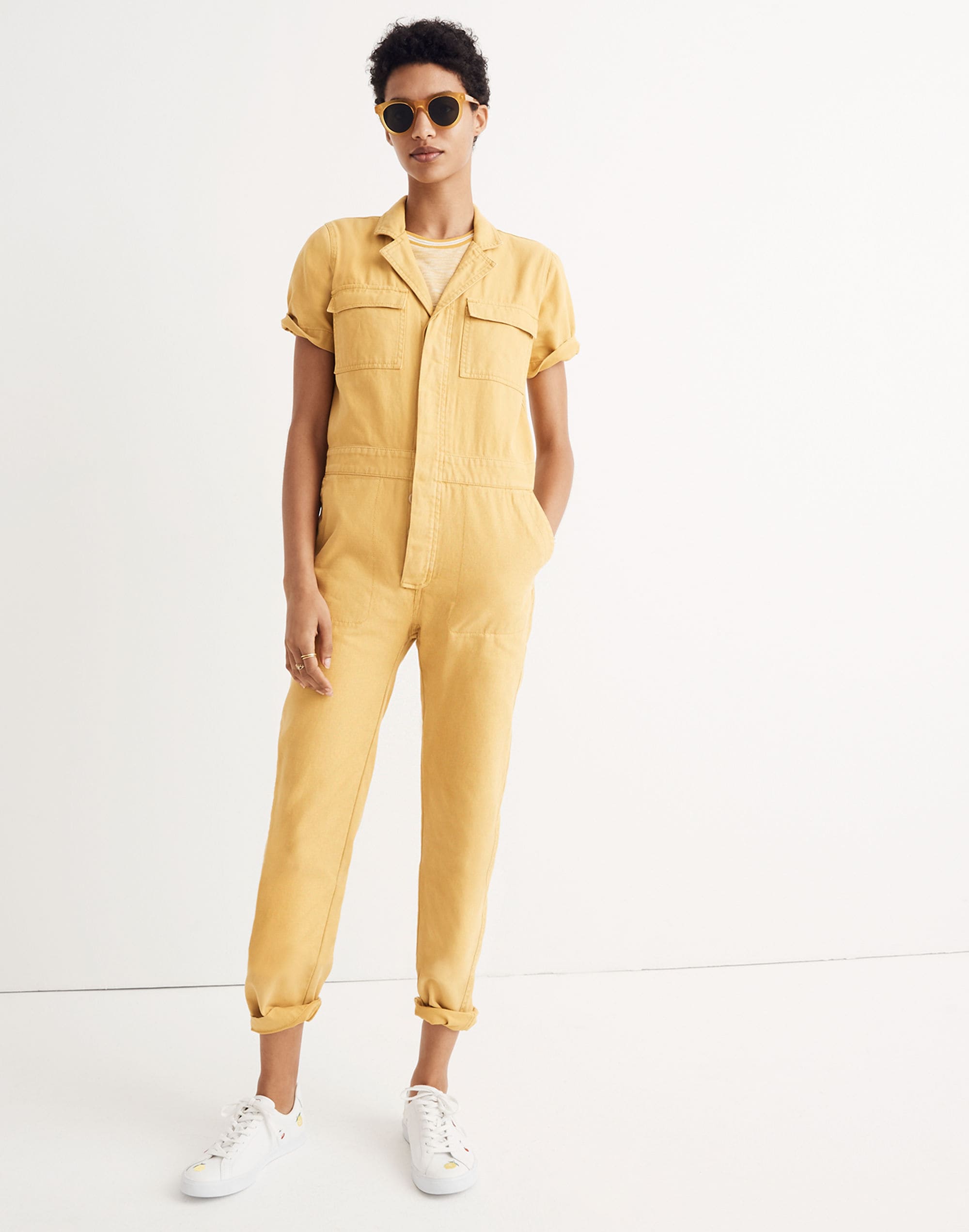 Short-Sleeve Coverall Jumpsuit