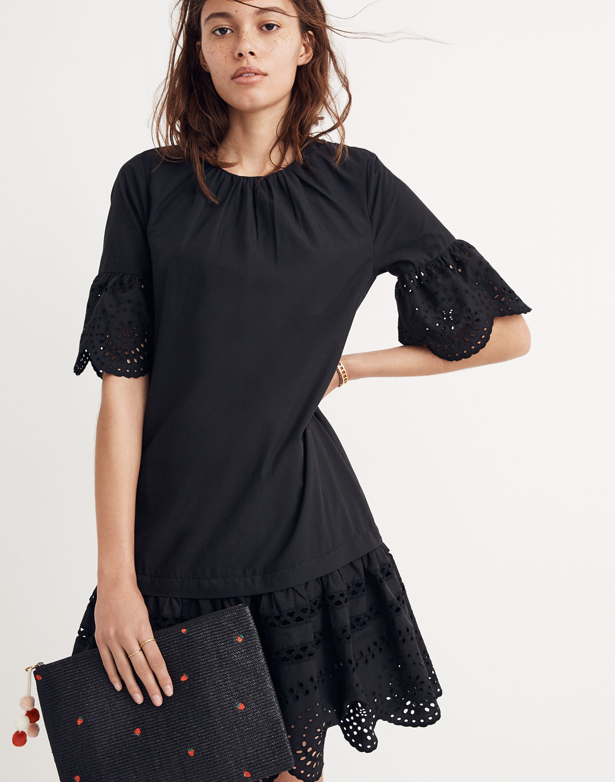 Eyelet Drop-Waist Dress