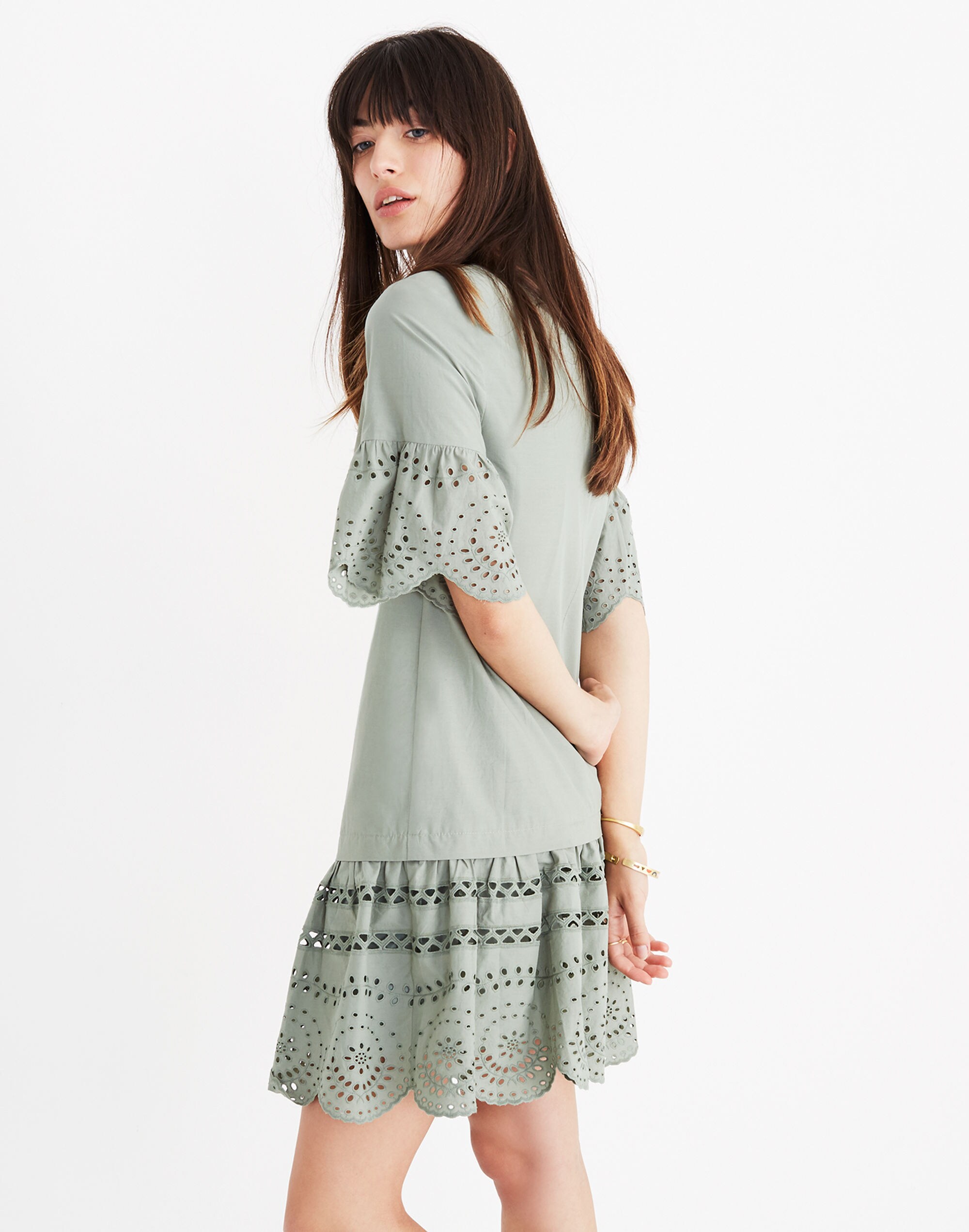 Eyelet Drop-Waist Dress