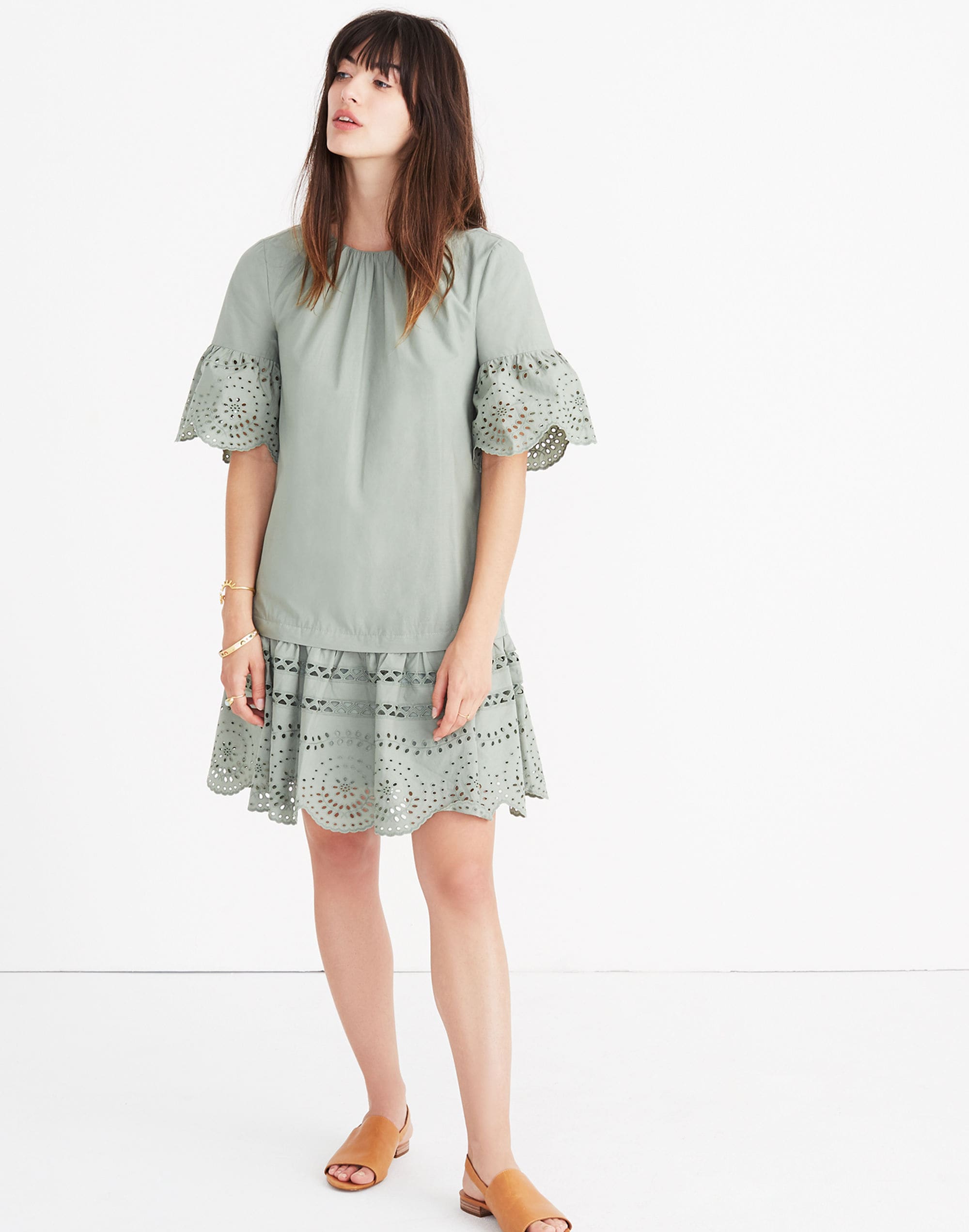 Eyelet Drop-Waist Dress