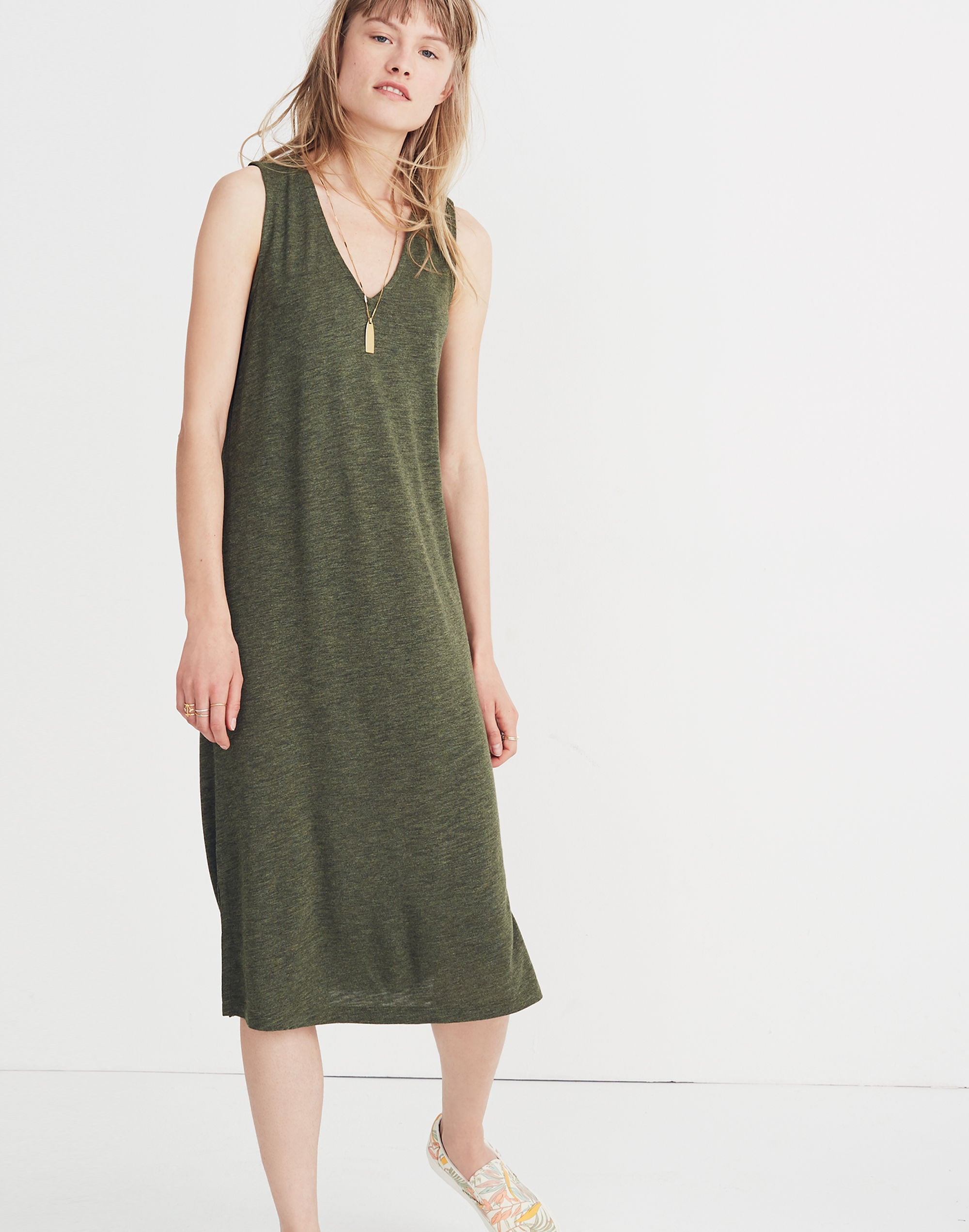 V-Neck Jersey Tank Dress