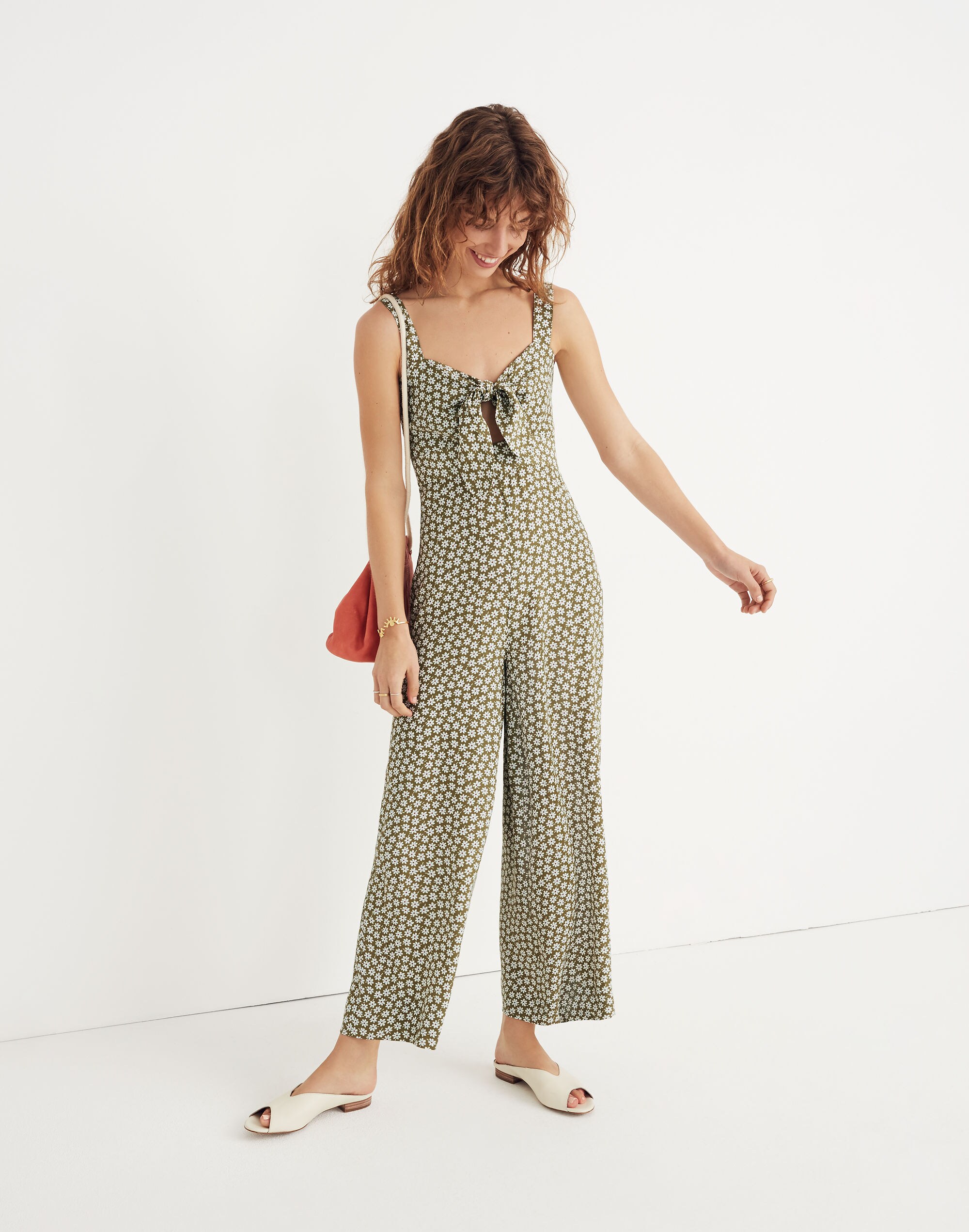 plumeria cutout jumpsuit in mini daisy