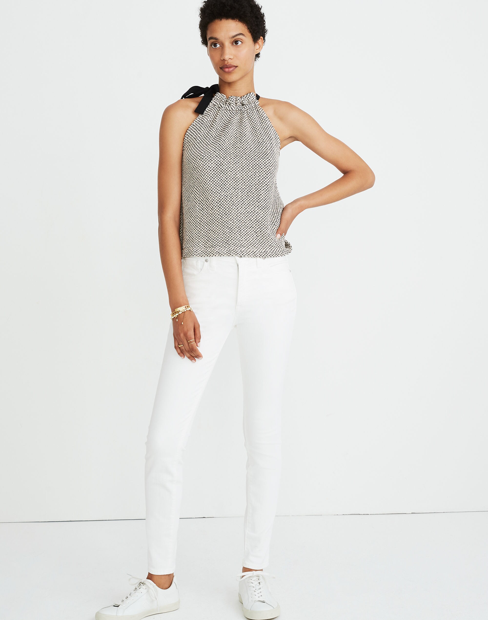 Texture &amp; Thread Tie-Neck Halter Top