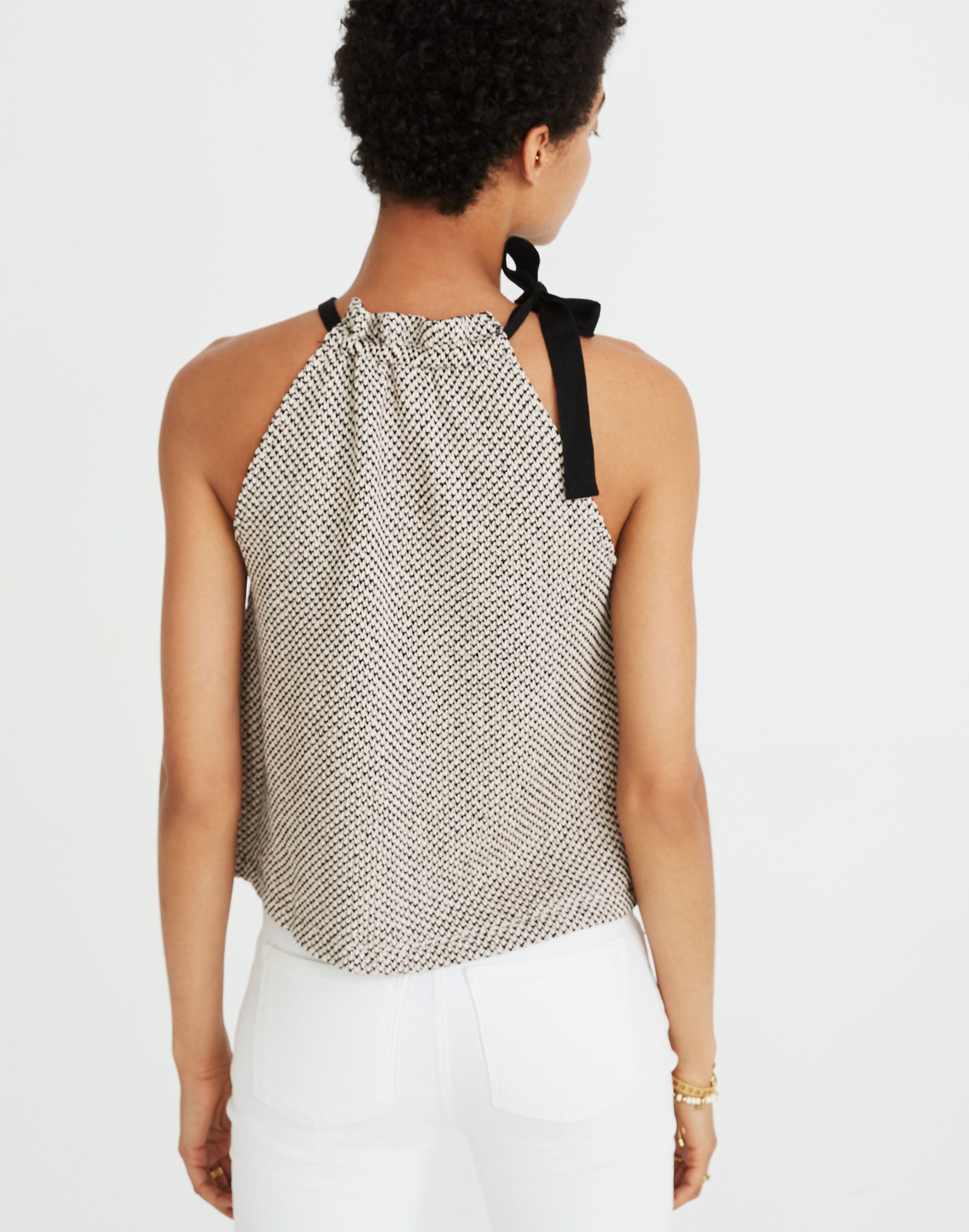 Texture &amp; Thread Tie-Neck Halter Top