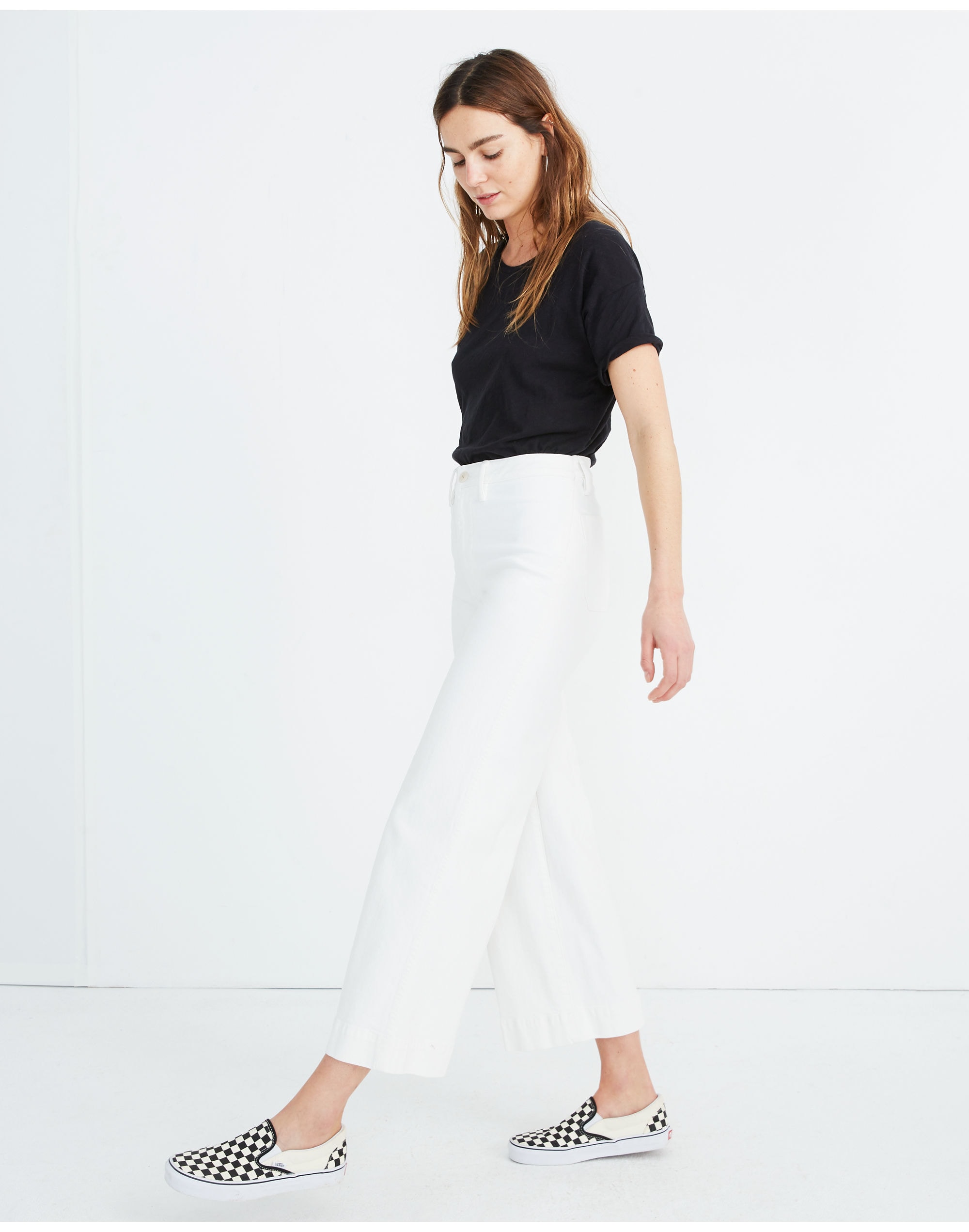 Tall Emmett Wide-Leg Crop Jeans in Tile White