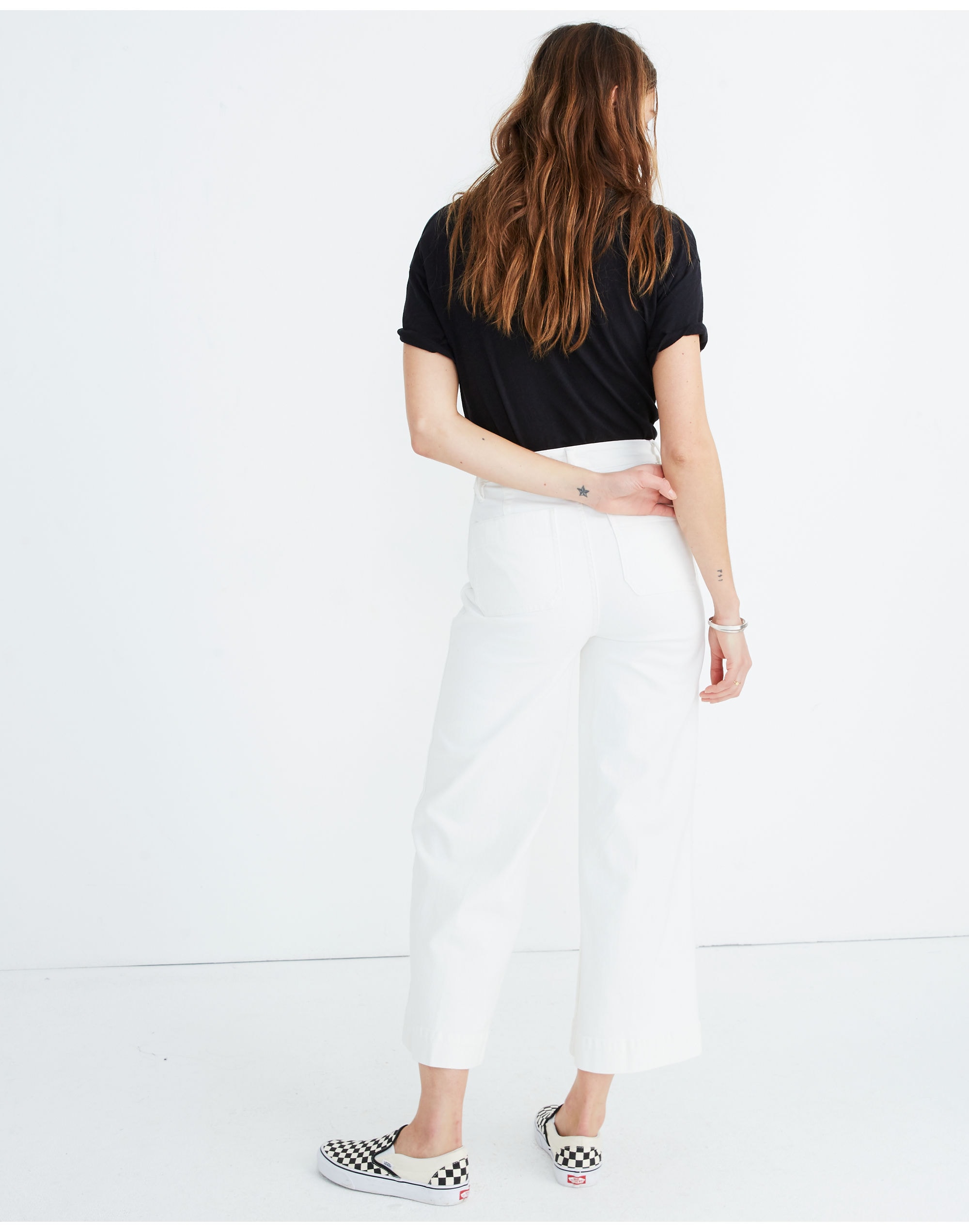 Tall Emmett Wide-Leg Crop Jeans in Tile White