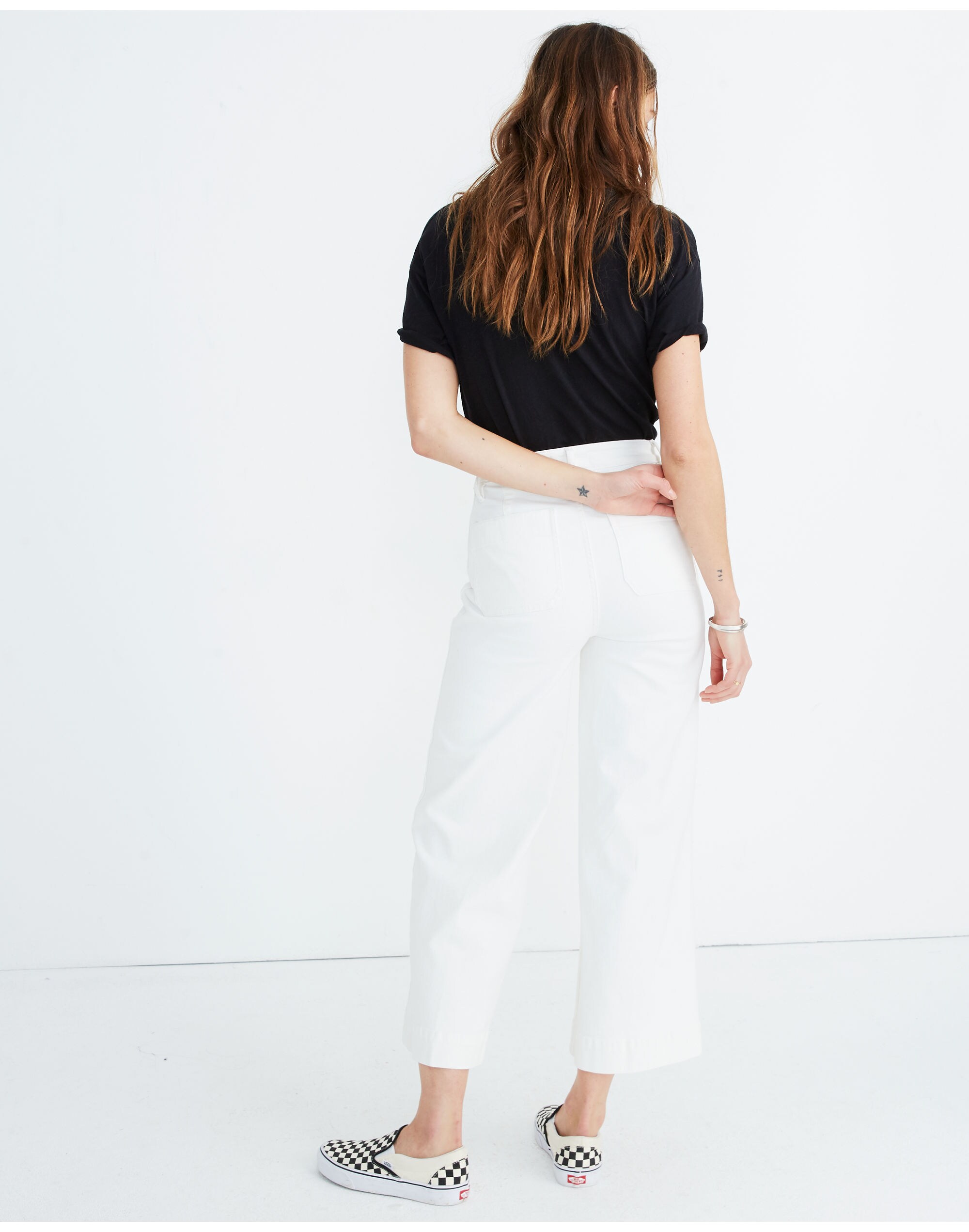 Emmett Wide-Leg Crop Jeans in Tile White