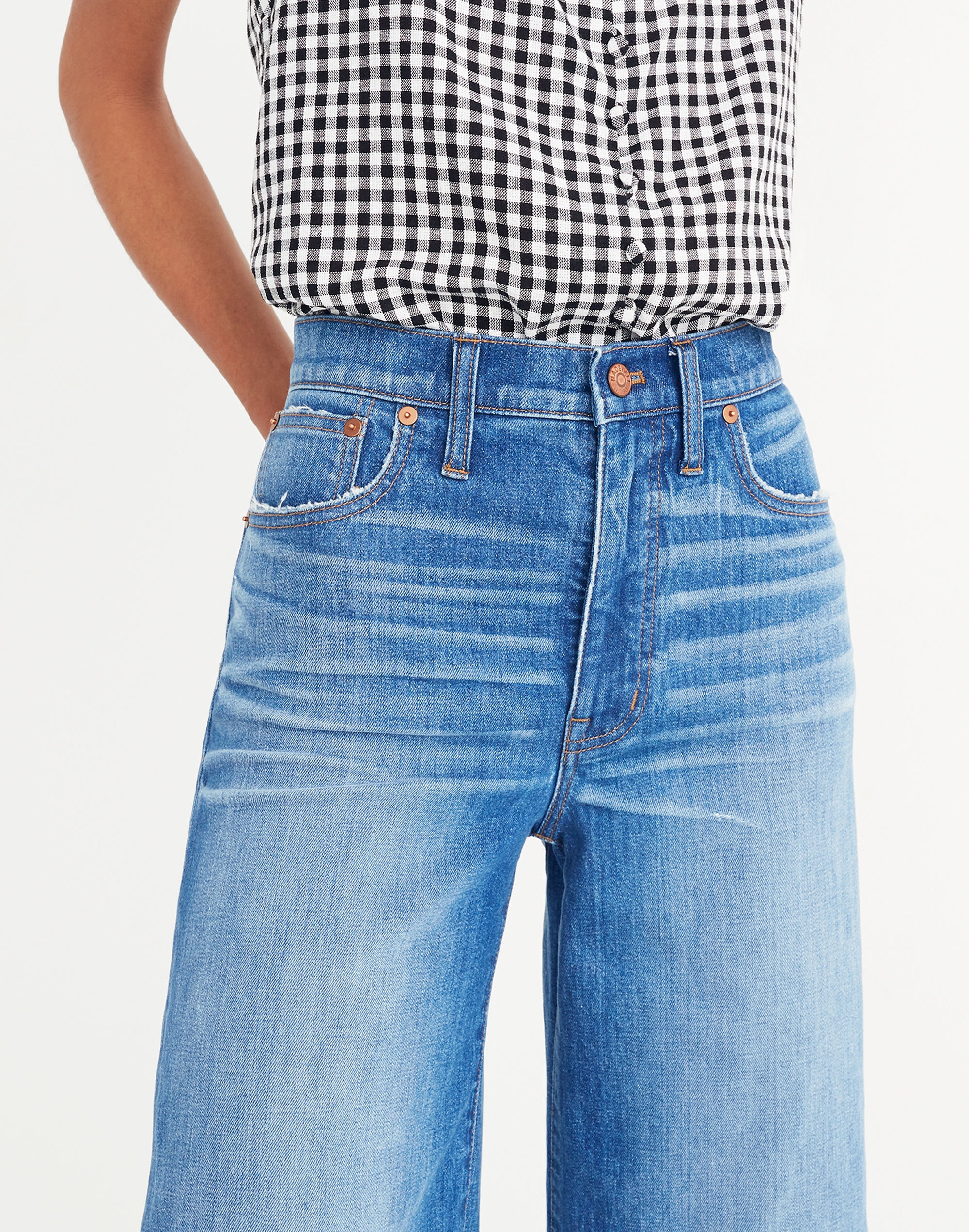 Wide-Leg Crop Jeans in Finney Wash