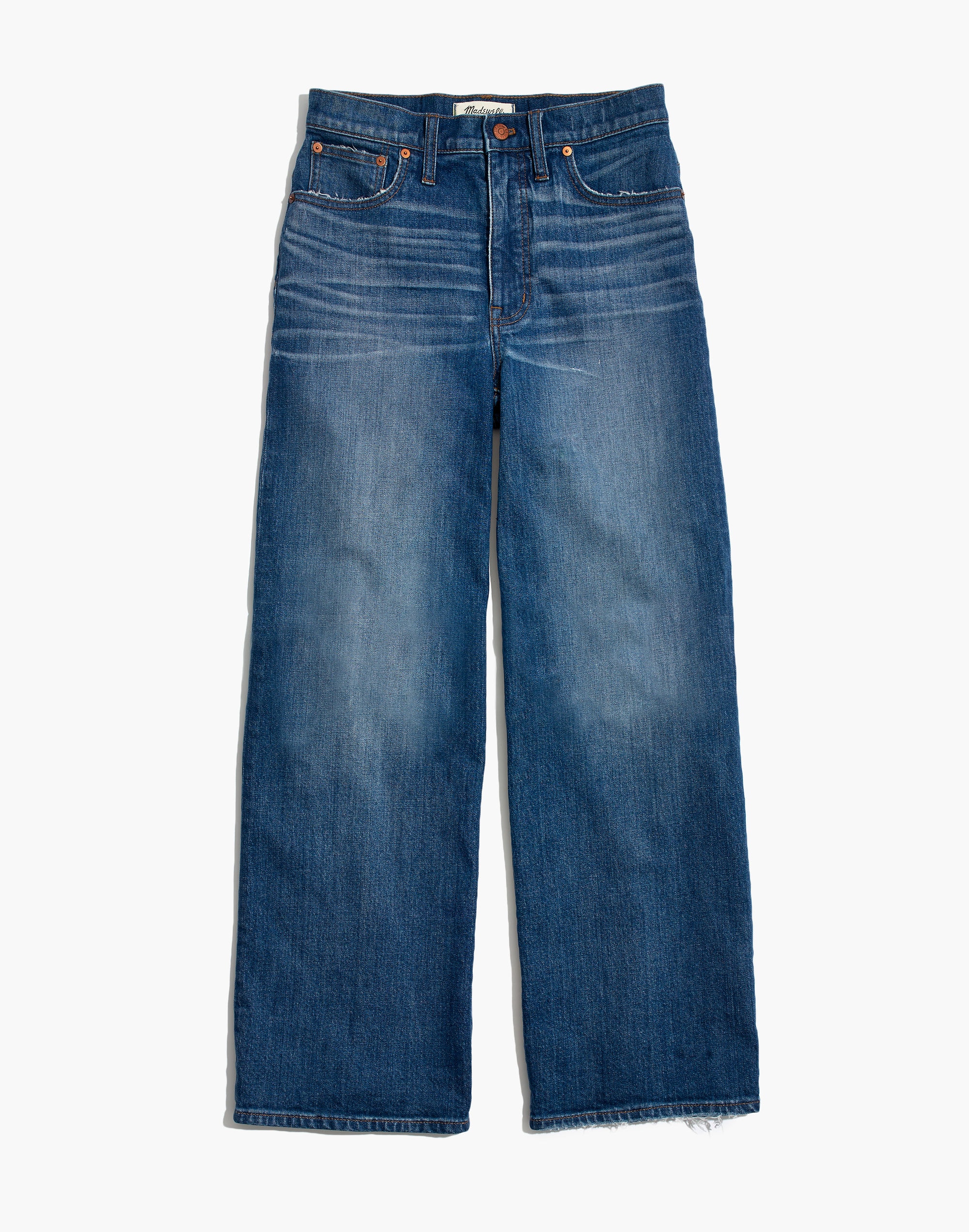 Wide-Leg Crop Jeans in Finney Wash