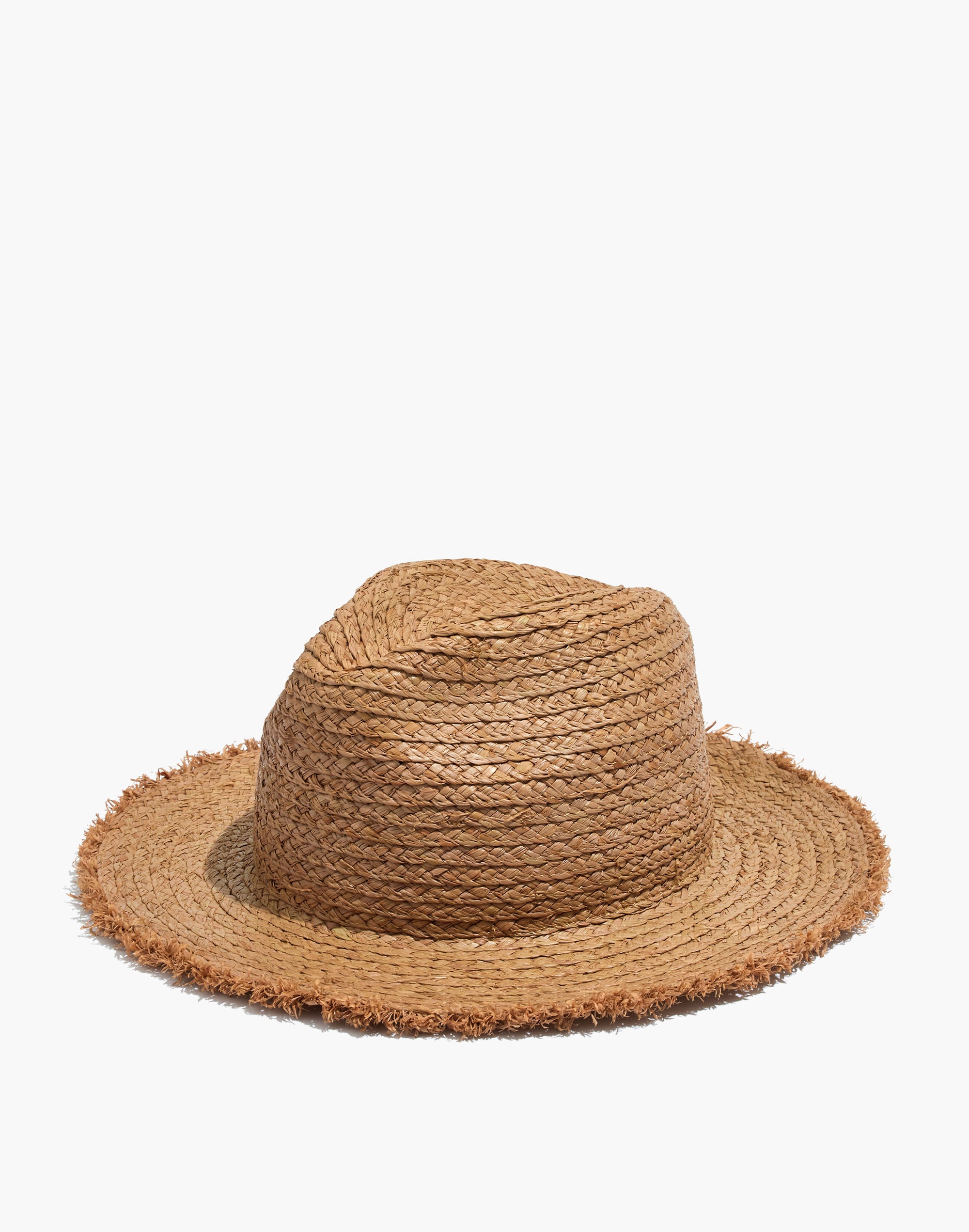 raw-edged straw fedora