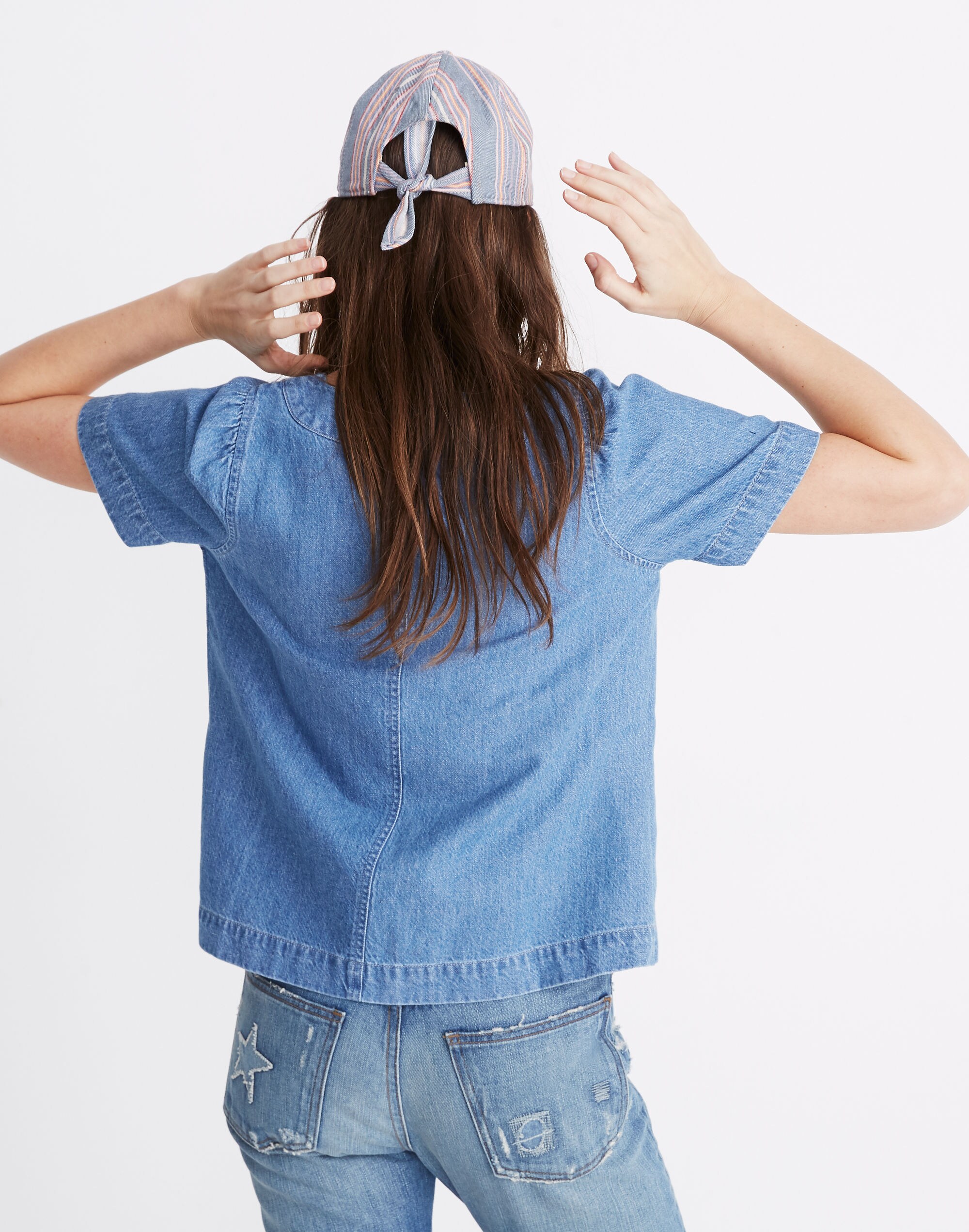 Denim Popover Swing Top