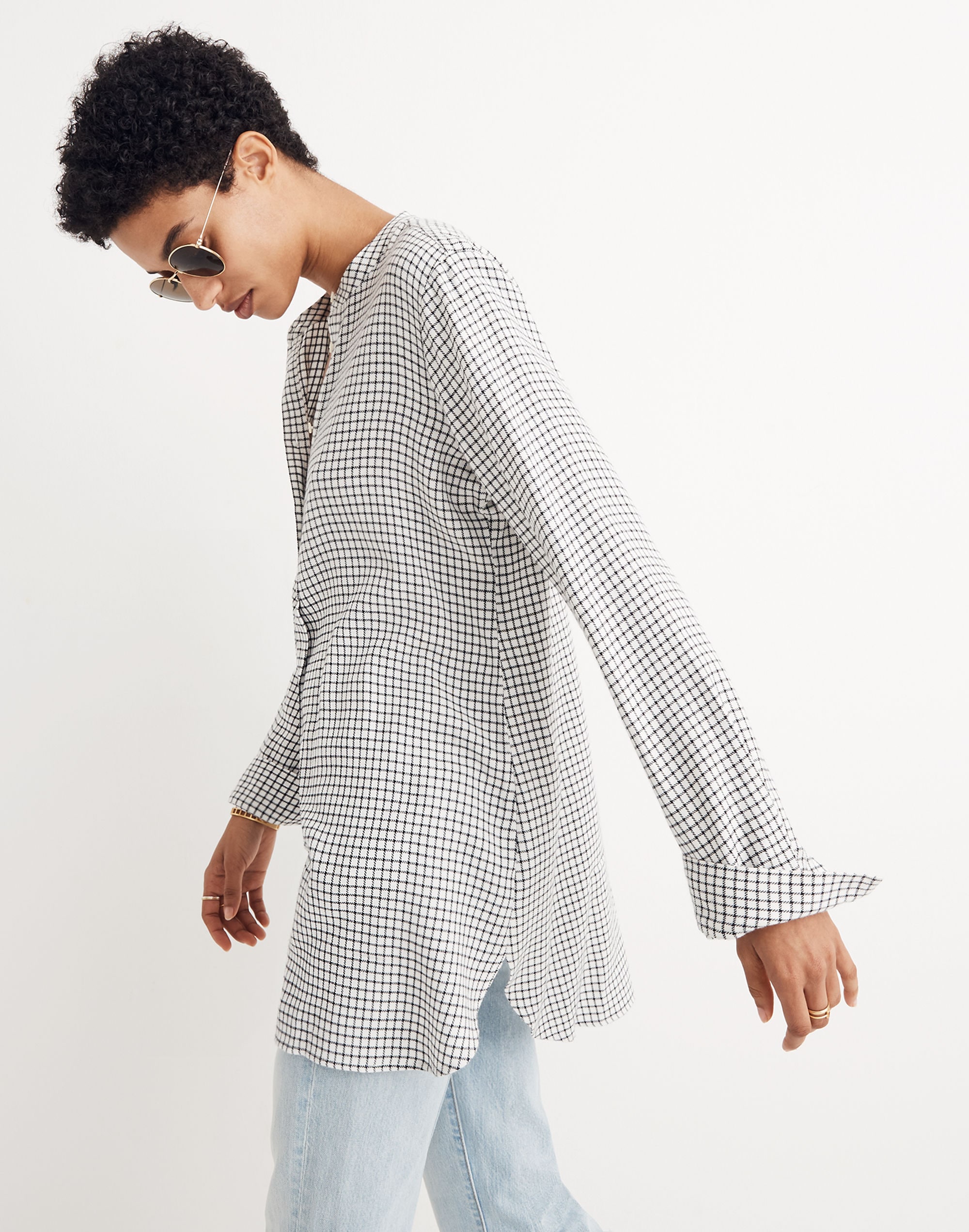 Wellspring Tunic Popover Shirt in Windowpane