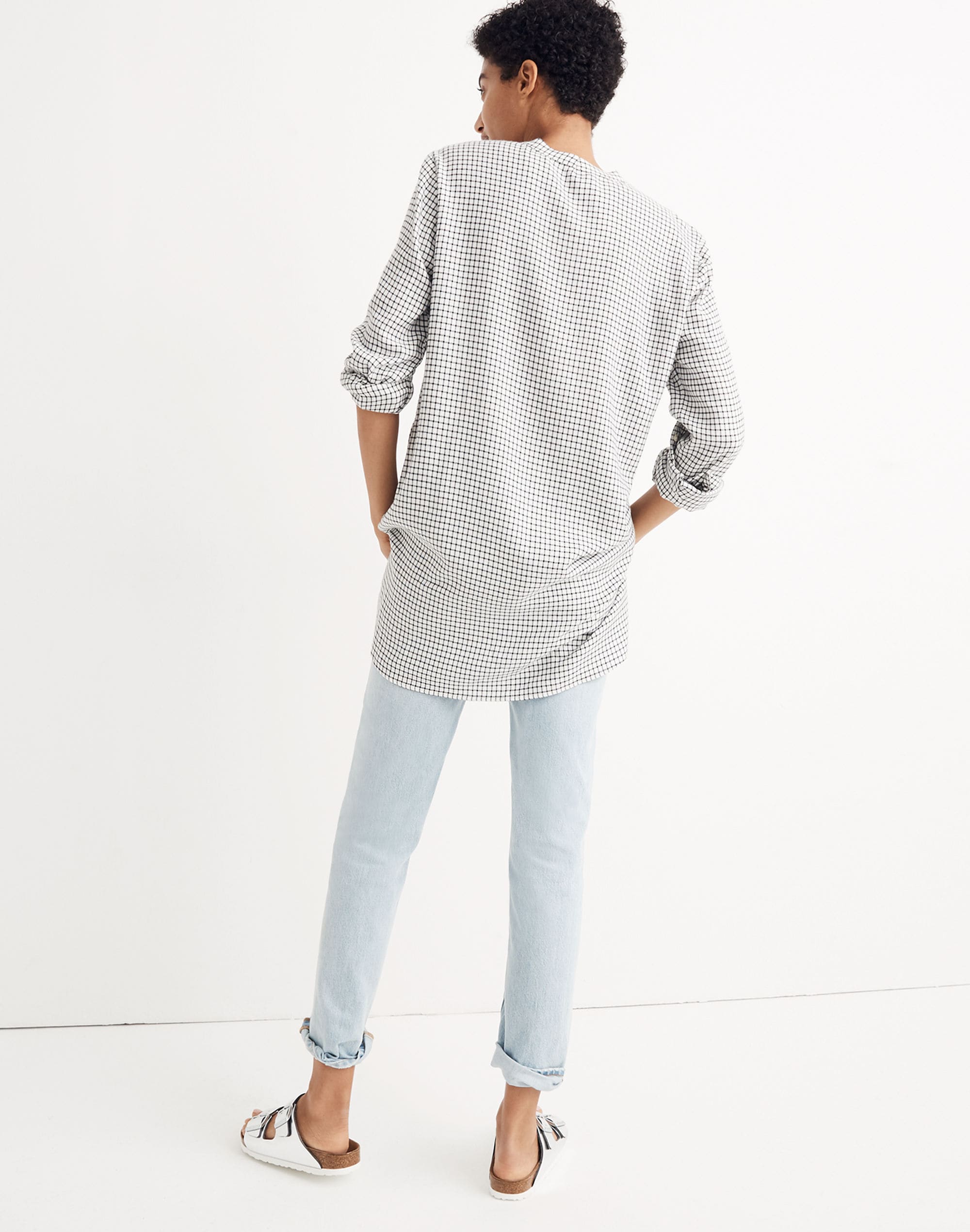 Wellspring Tunic Popover Shirt in Windowpane