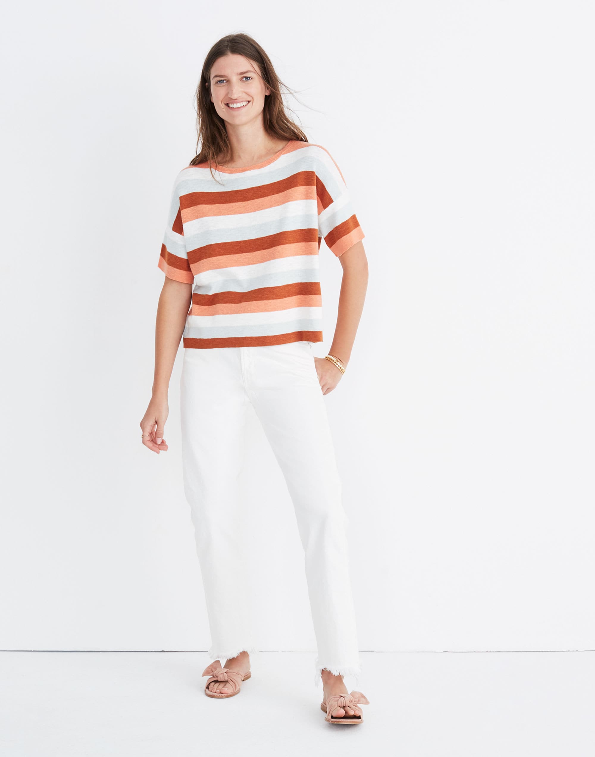 Boxy Sweater Tee in Maggie Stripe